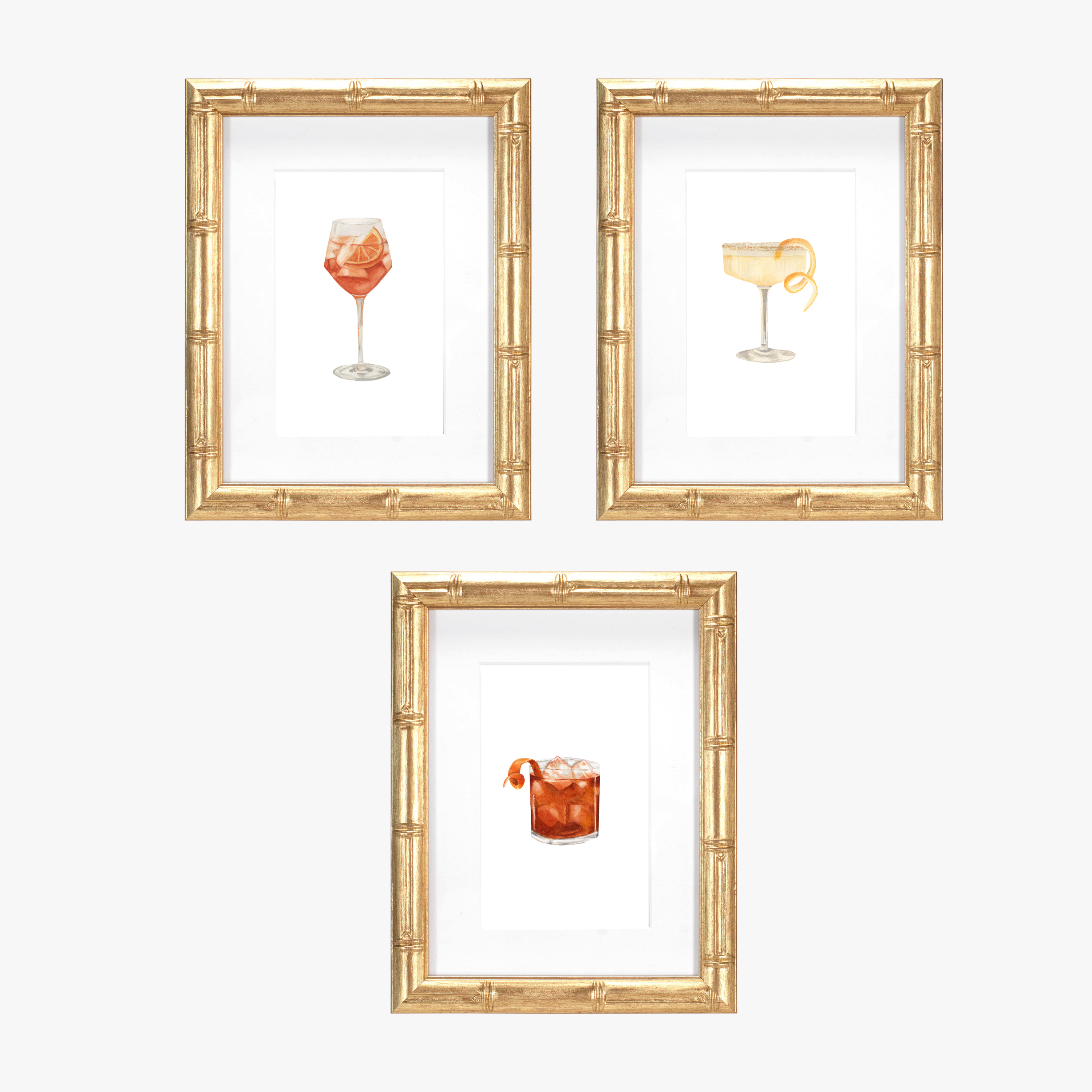 Italian Bar Cart Art Print Trio