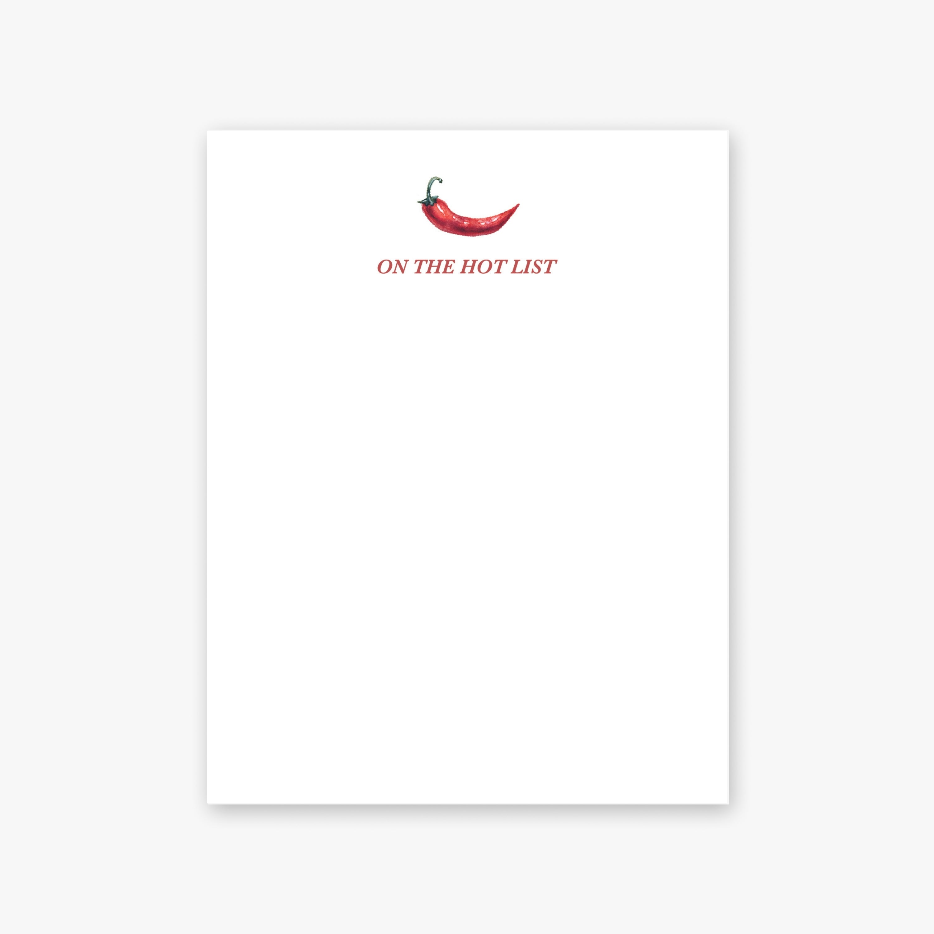 "On The Hot List" Icon Notepad