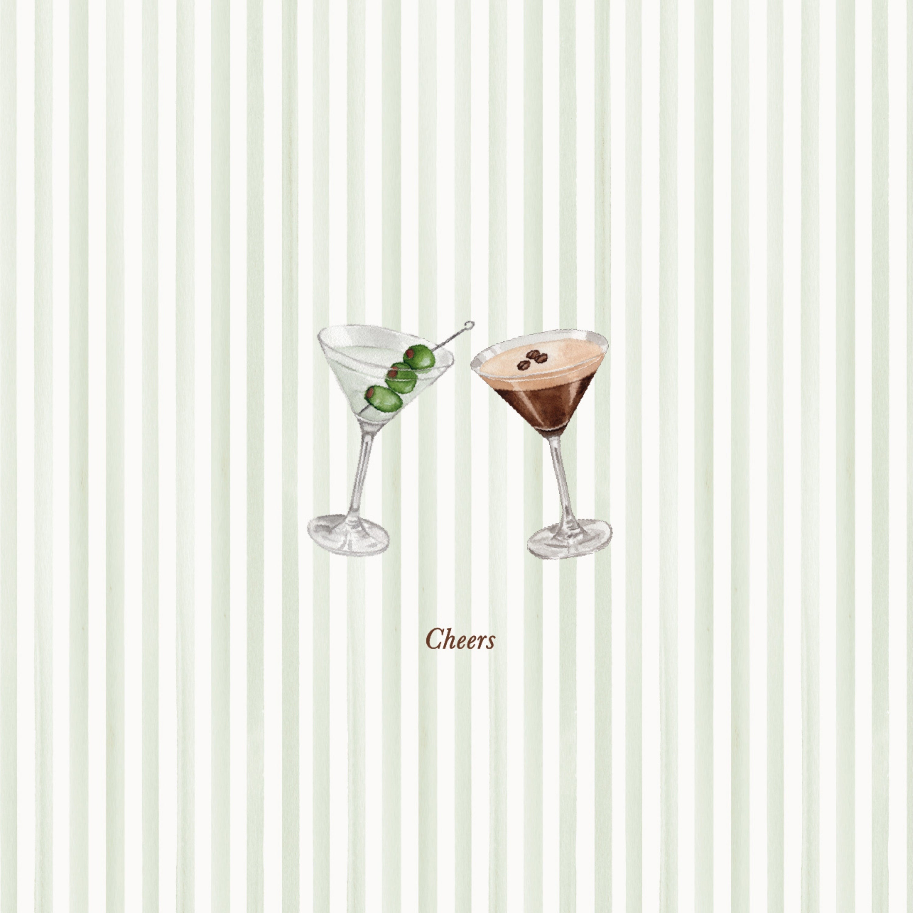 "Cheers" Martini Greeting Card