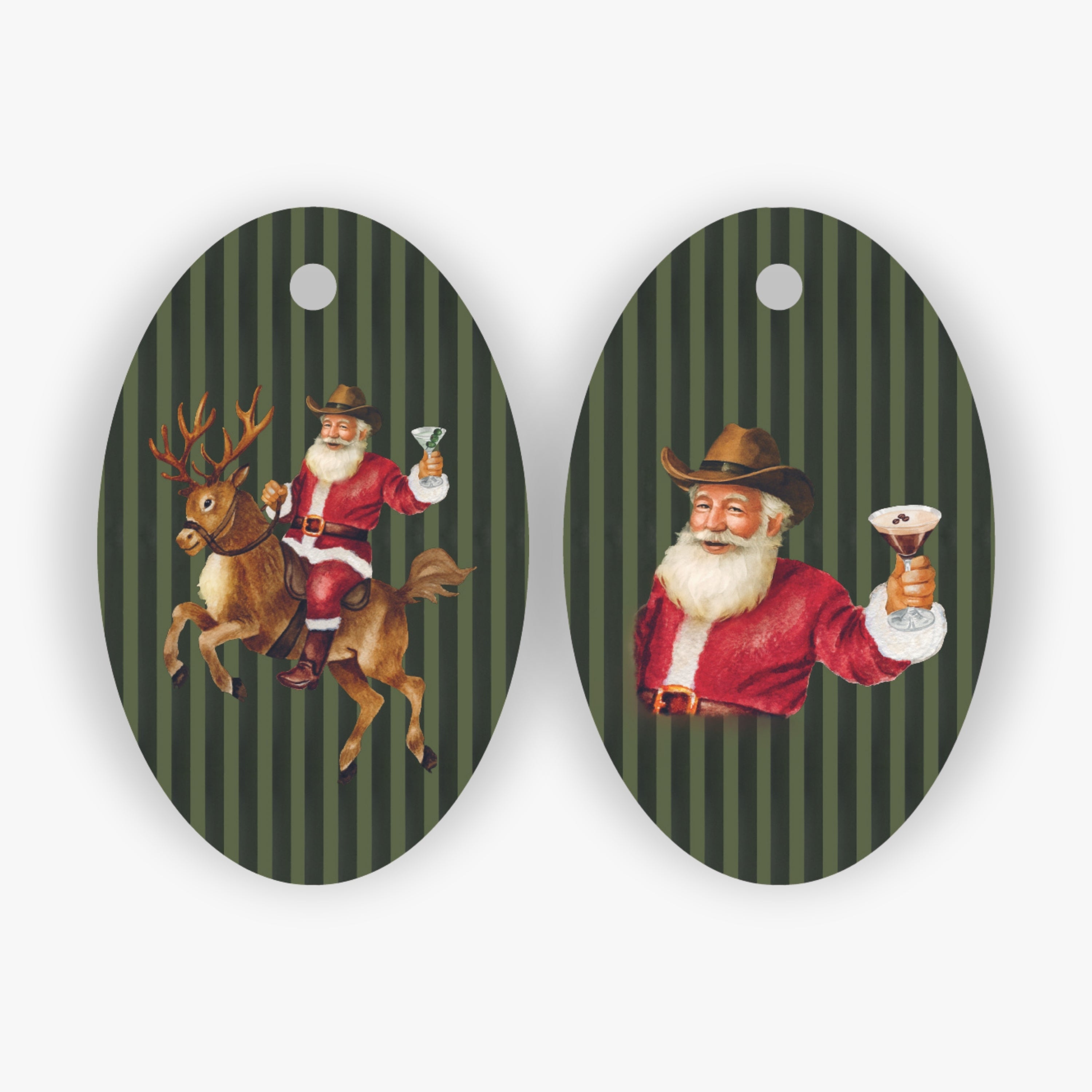 Santa Martini Gift Tags