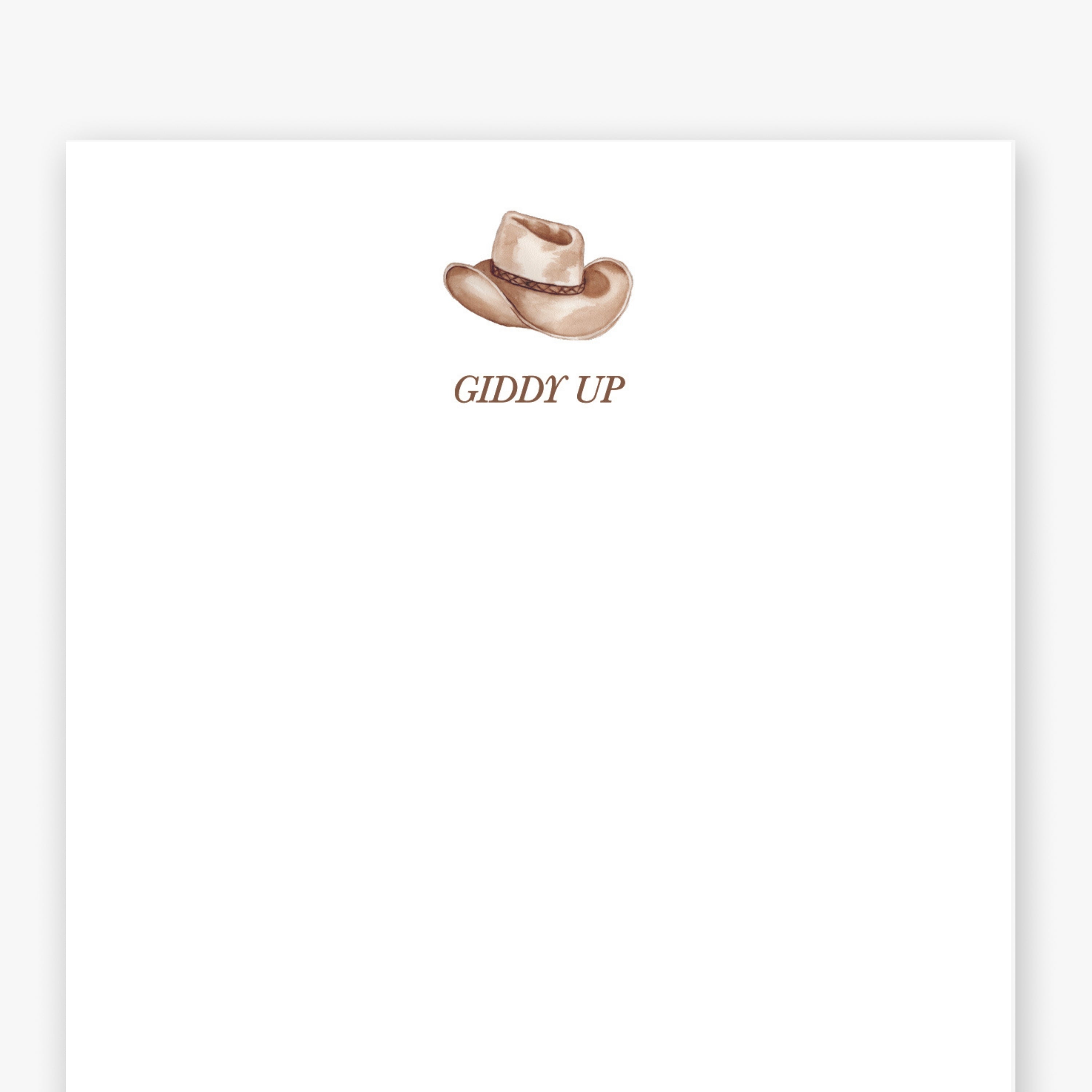 "Giddy Up" Icon Notepad