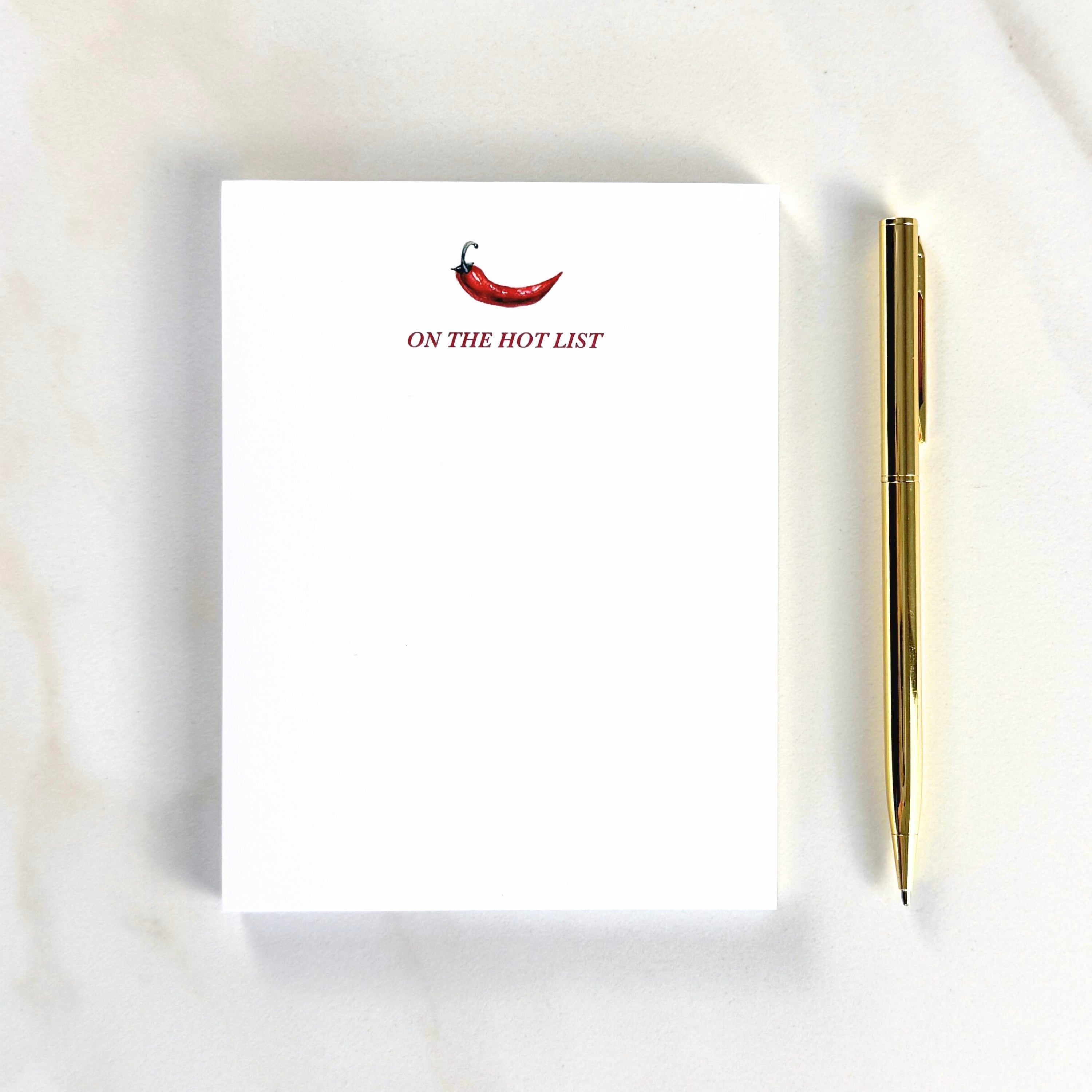 "On The Hot List" Icon Notepad