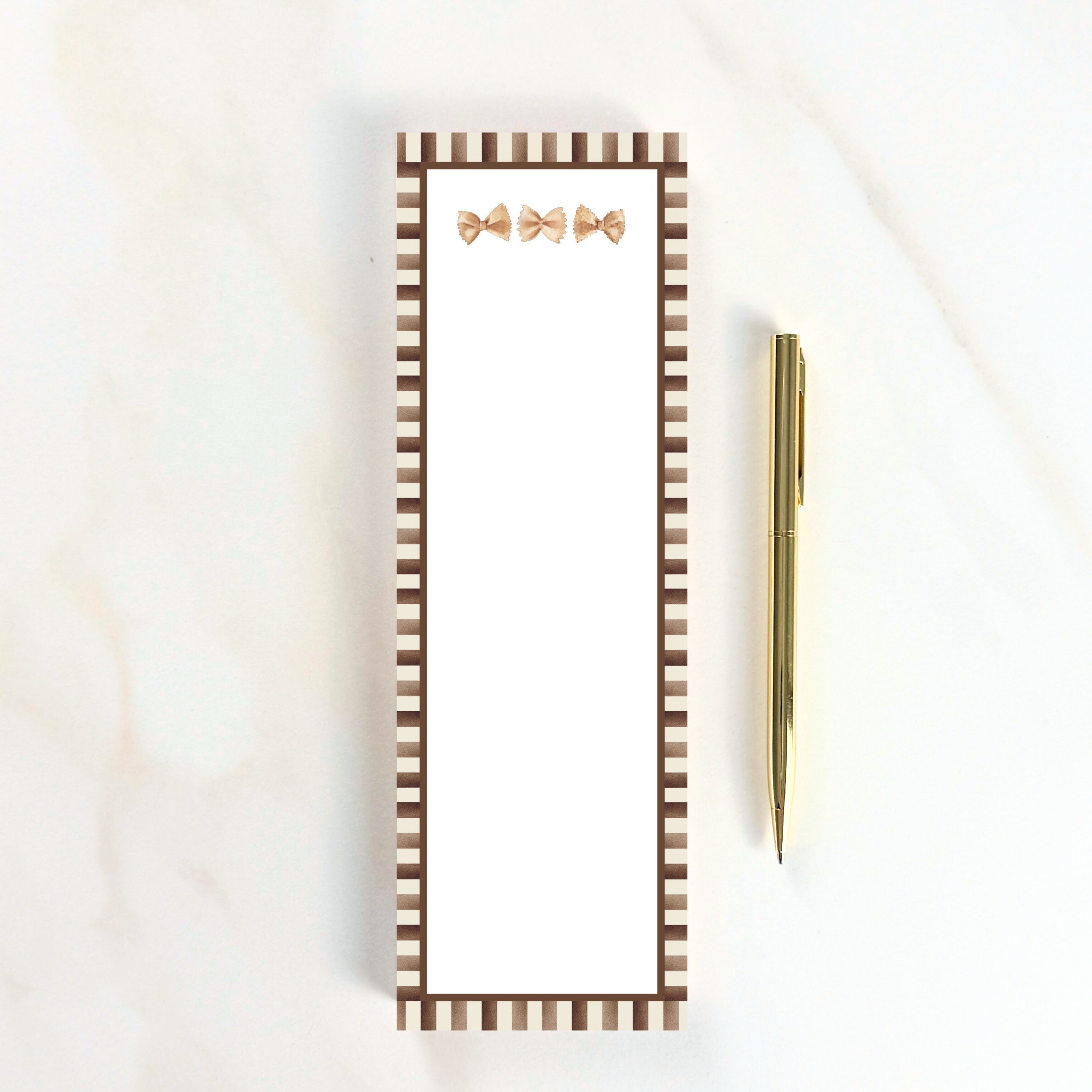 Bowtie Pasta Noodles Skinny Notepad