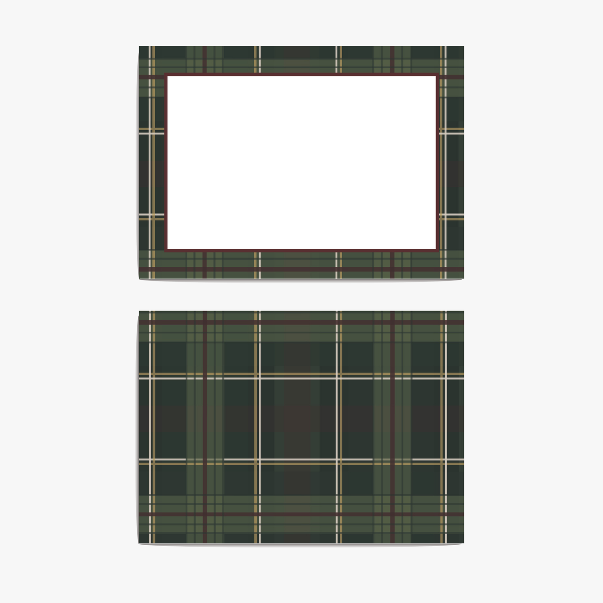 Green Plaid Notelets
