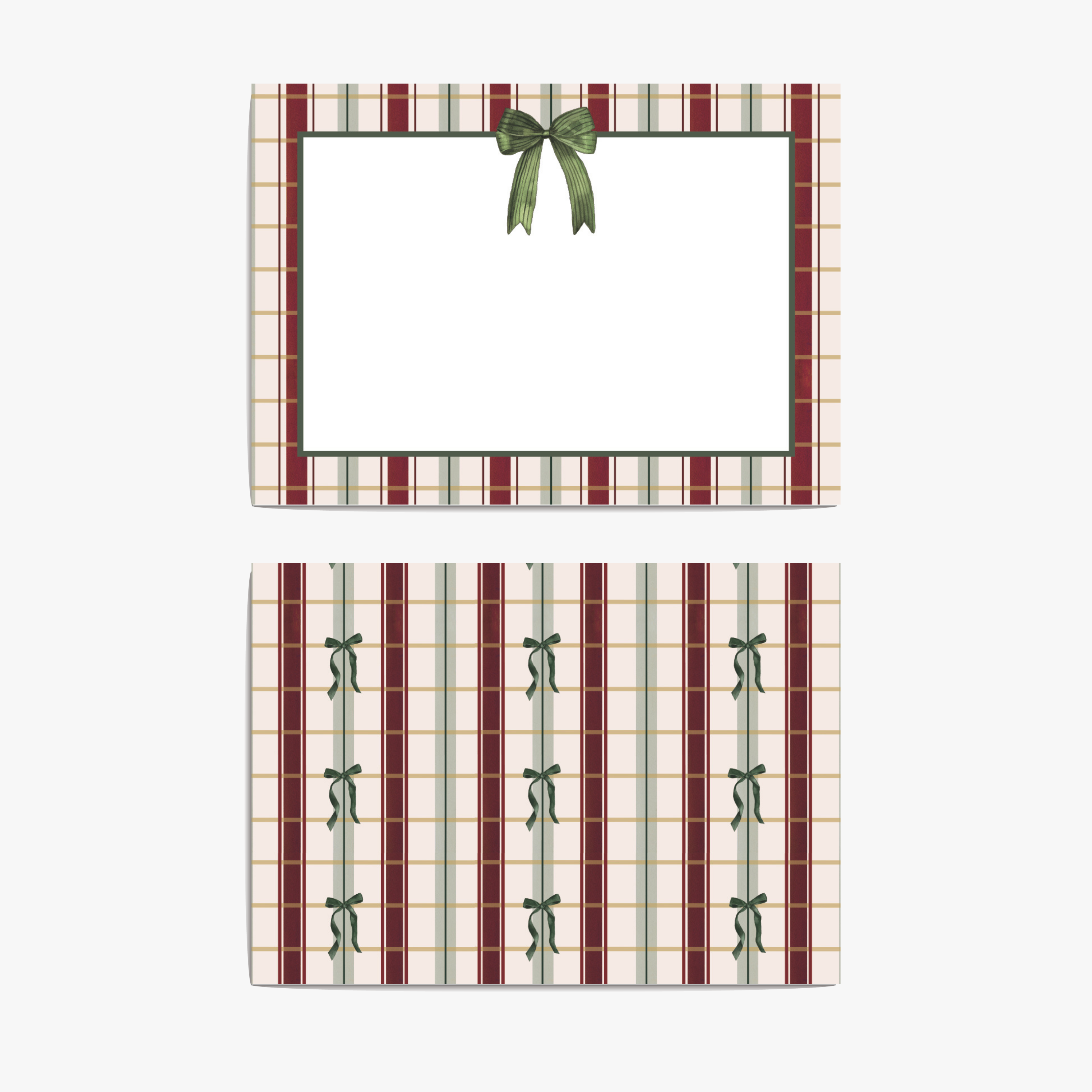 Plaid Bow Notelets