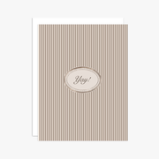 Tan Oval "Yay!" Greeting Card