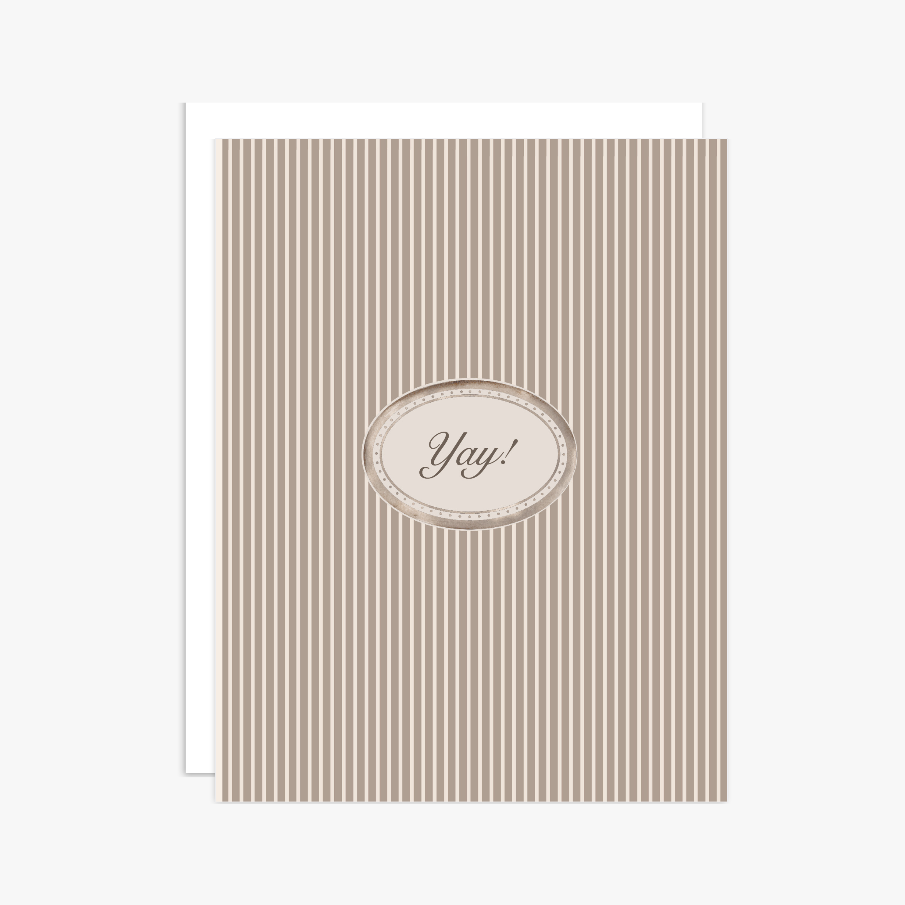 Tan Oval "Yay!" Greeting Card