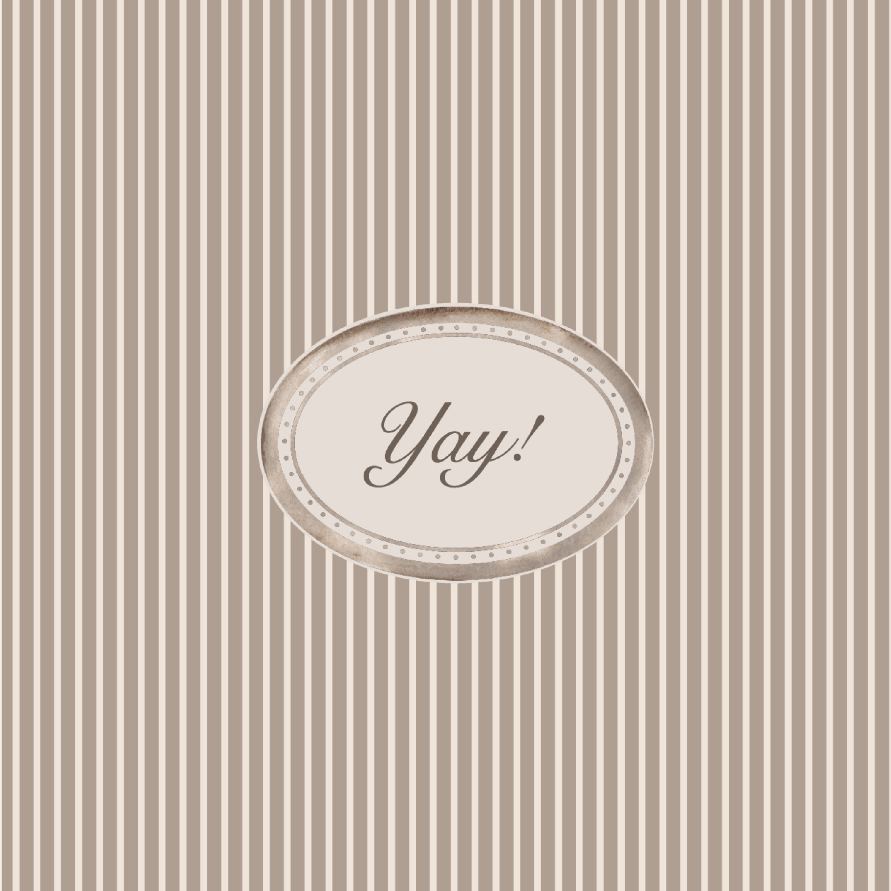 Tan Oval "Yay!" Greeting Card