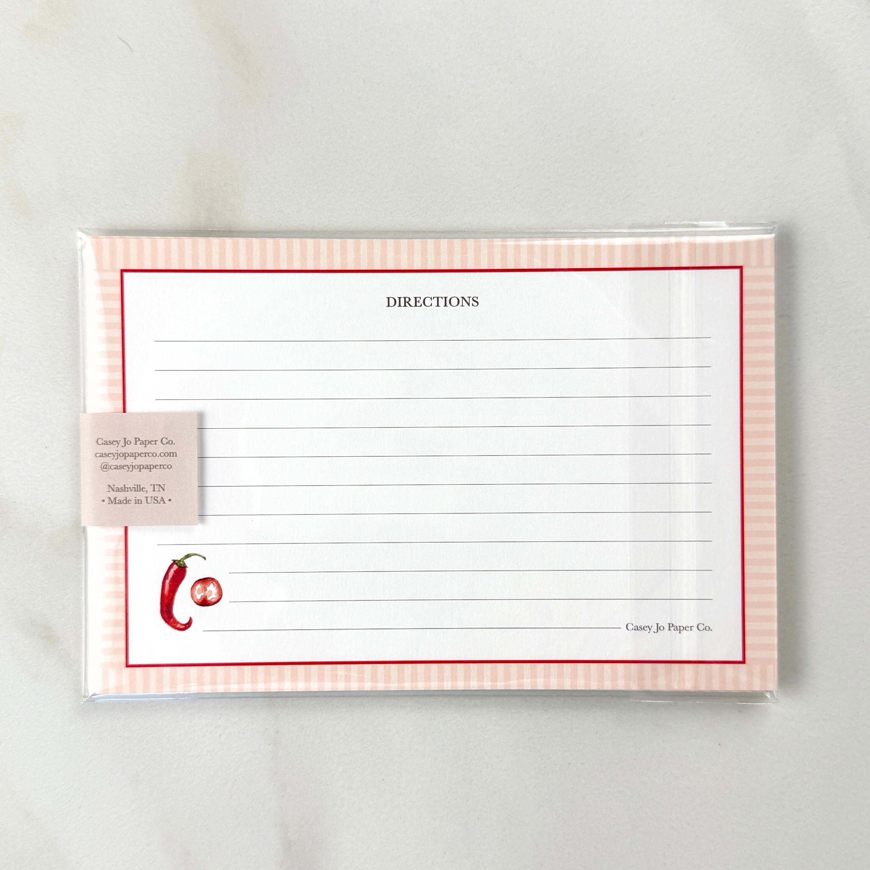 Chili Pepper Recipe Cards