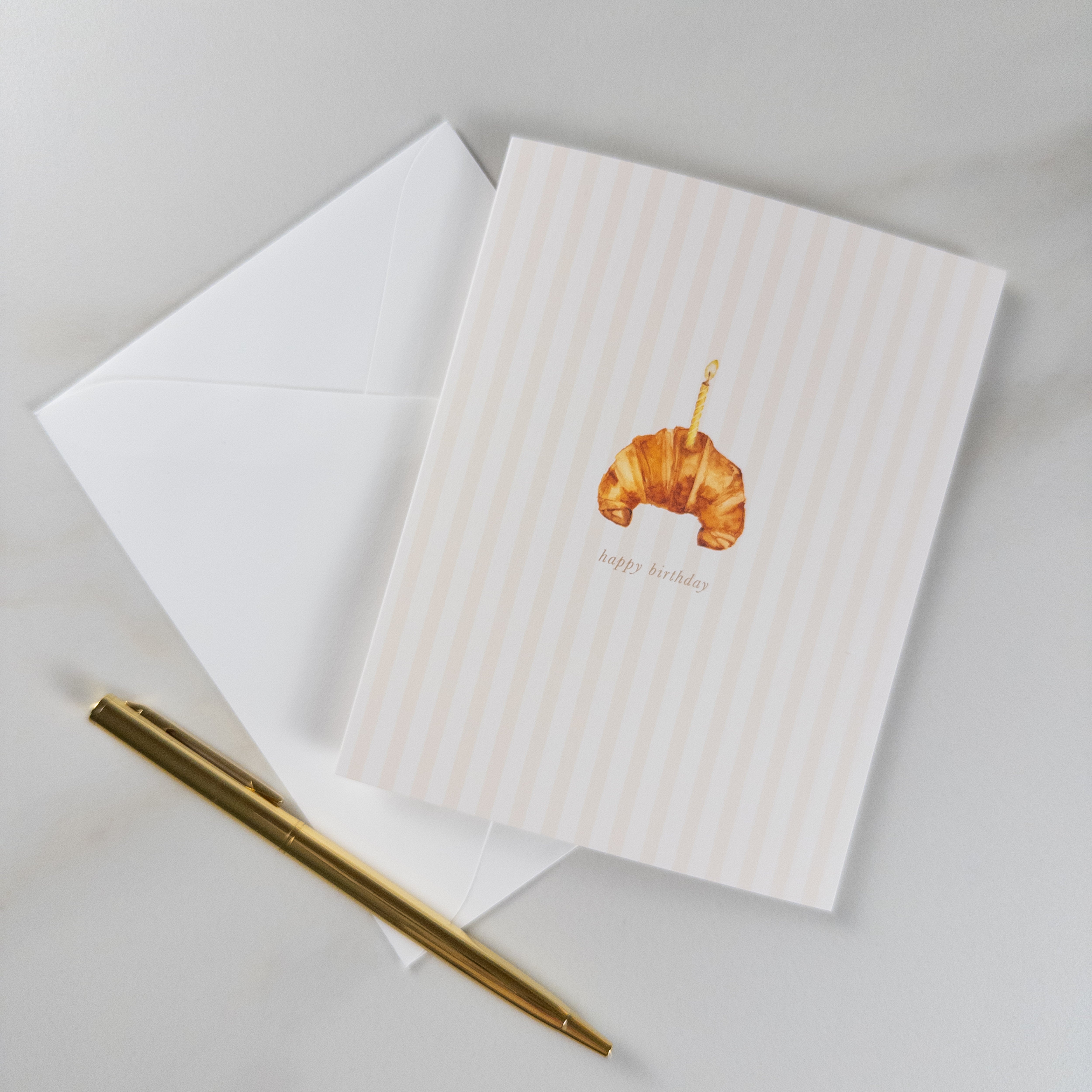 "Happy Birthday" Croissant Greeting Card