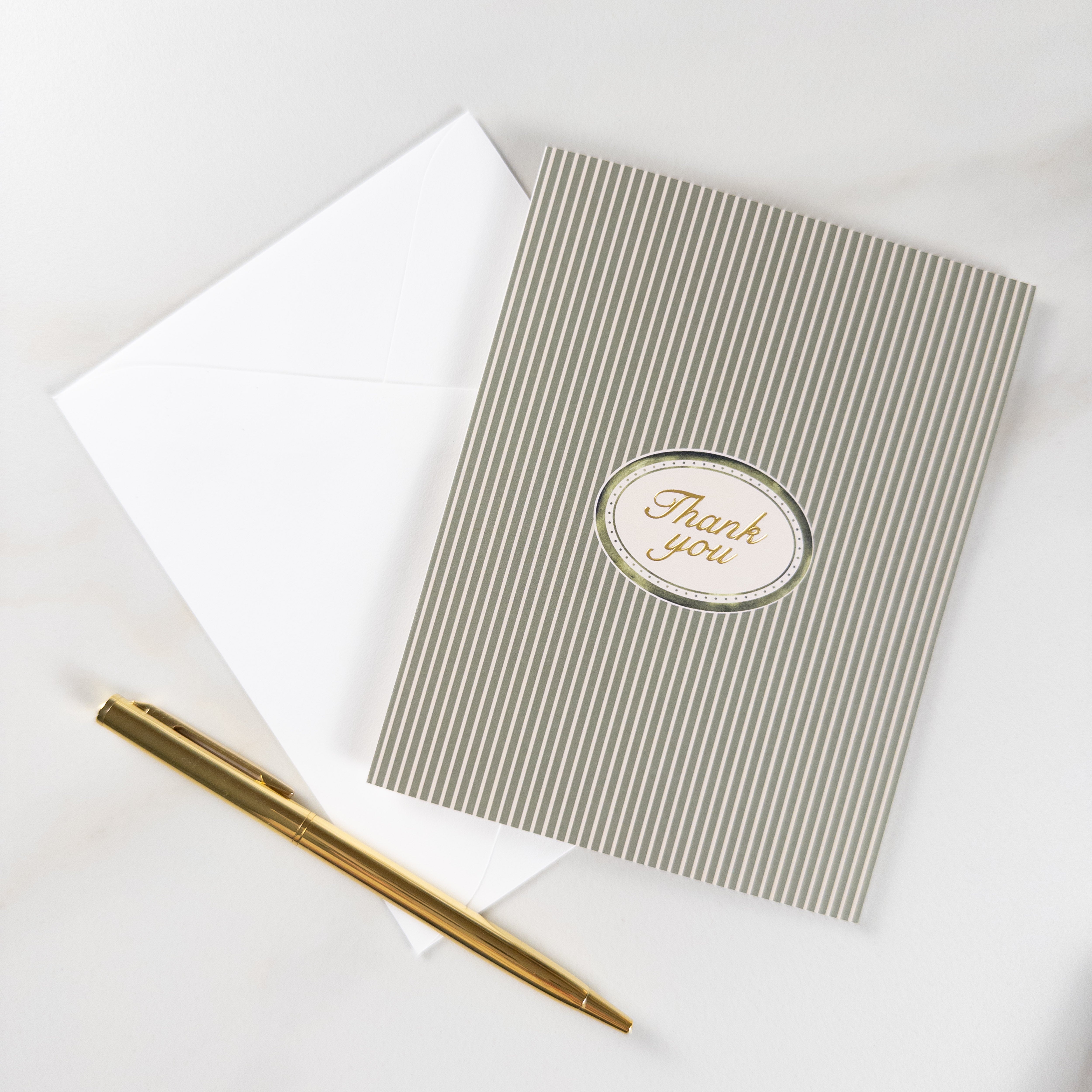 Green Oval "Thank You" Greeting Card