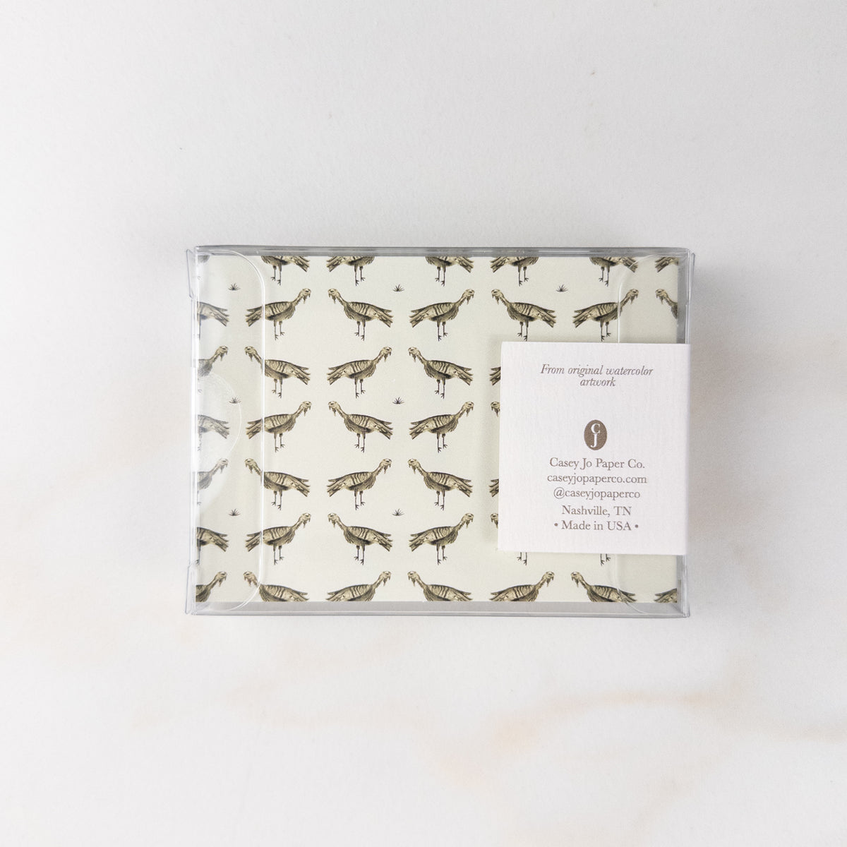 Tonal Turkeys Notelets in Olive