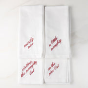 Santa's List Embroidered Dinner Napkin Set