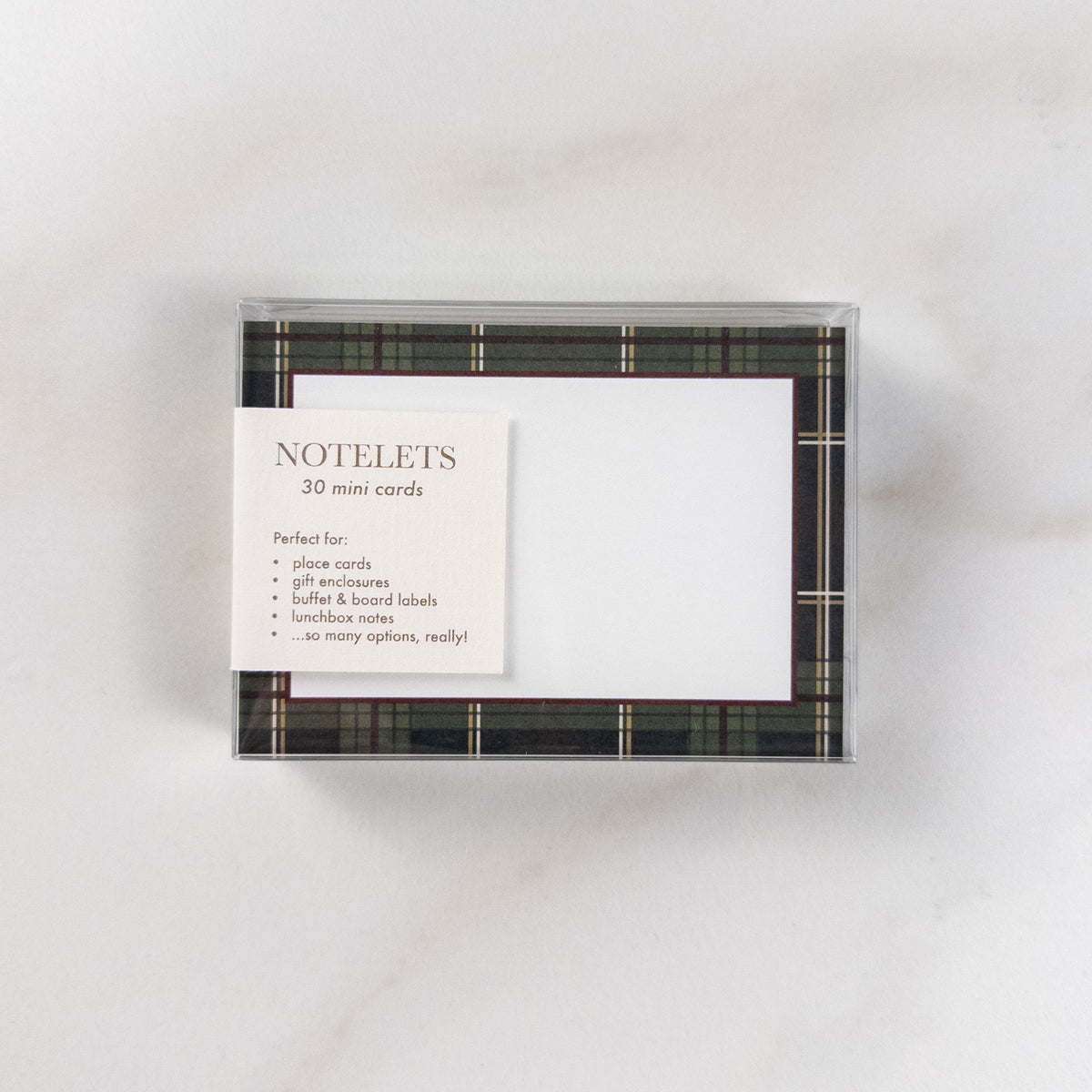 Green Plaid Notelets