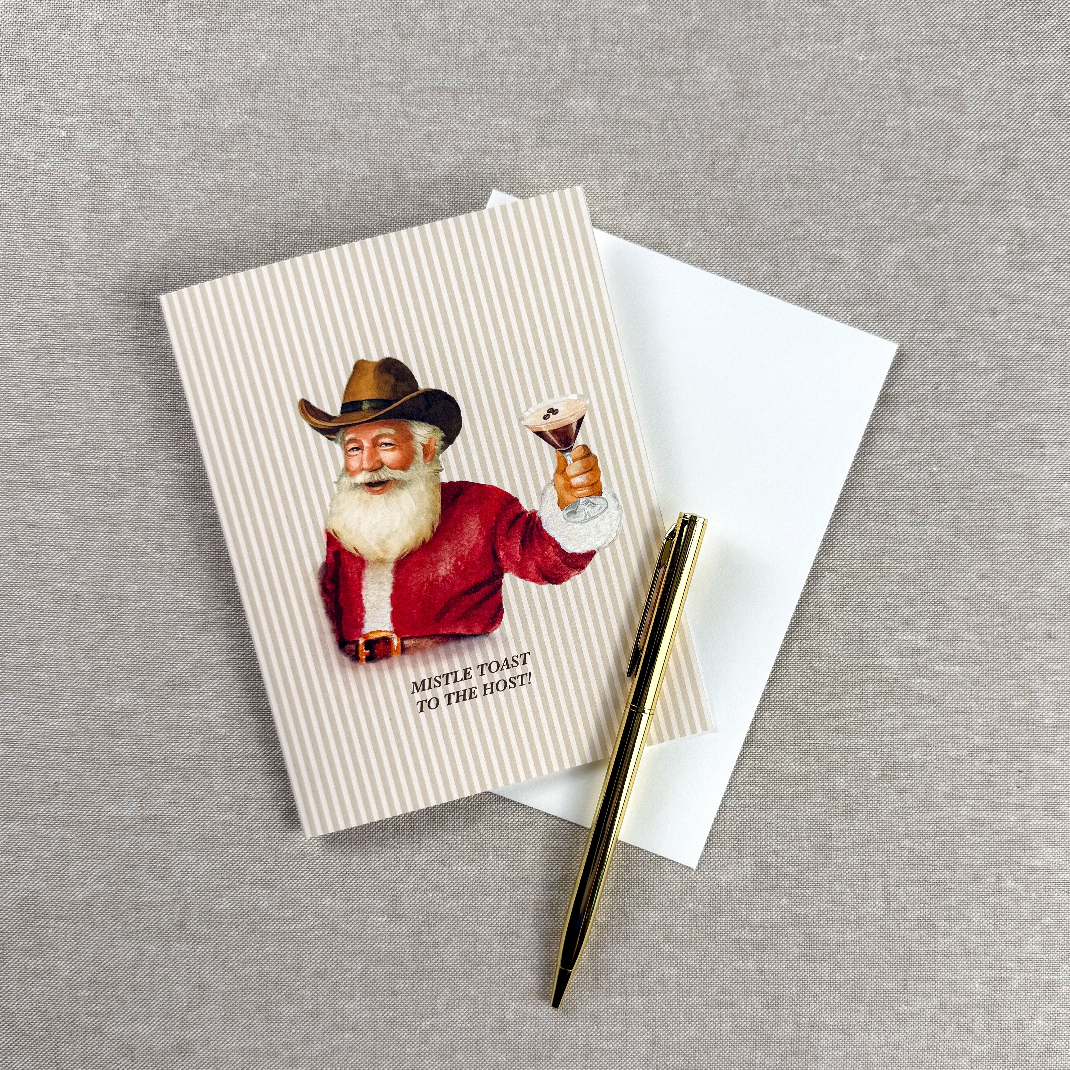 "Mistle Toast to the Host" Greeting Card