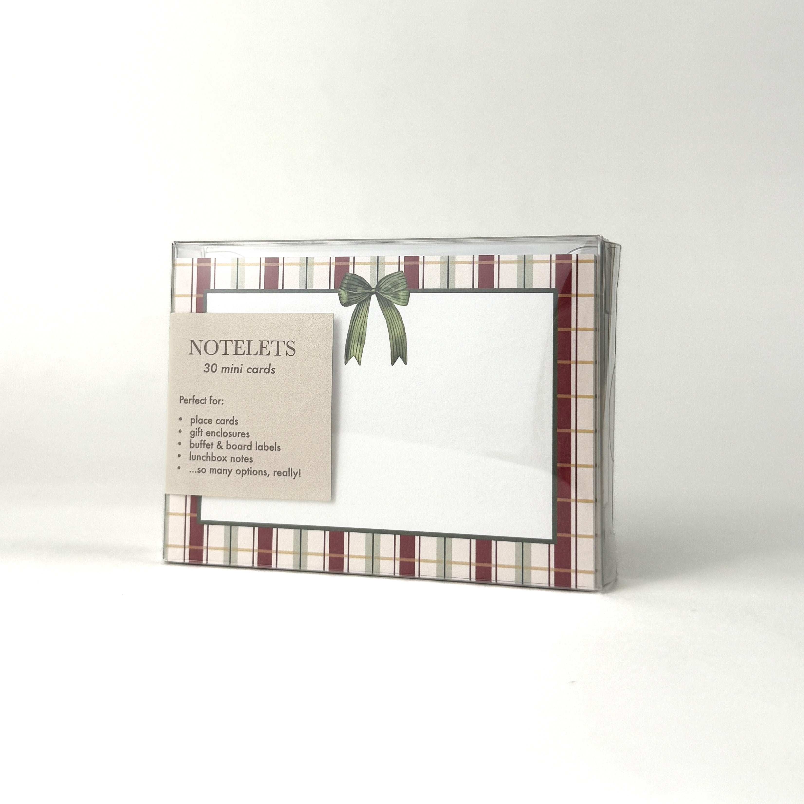 Plaid Bow Notelets