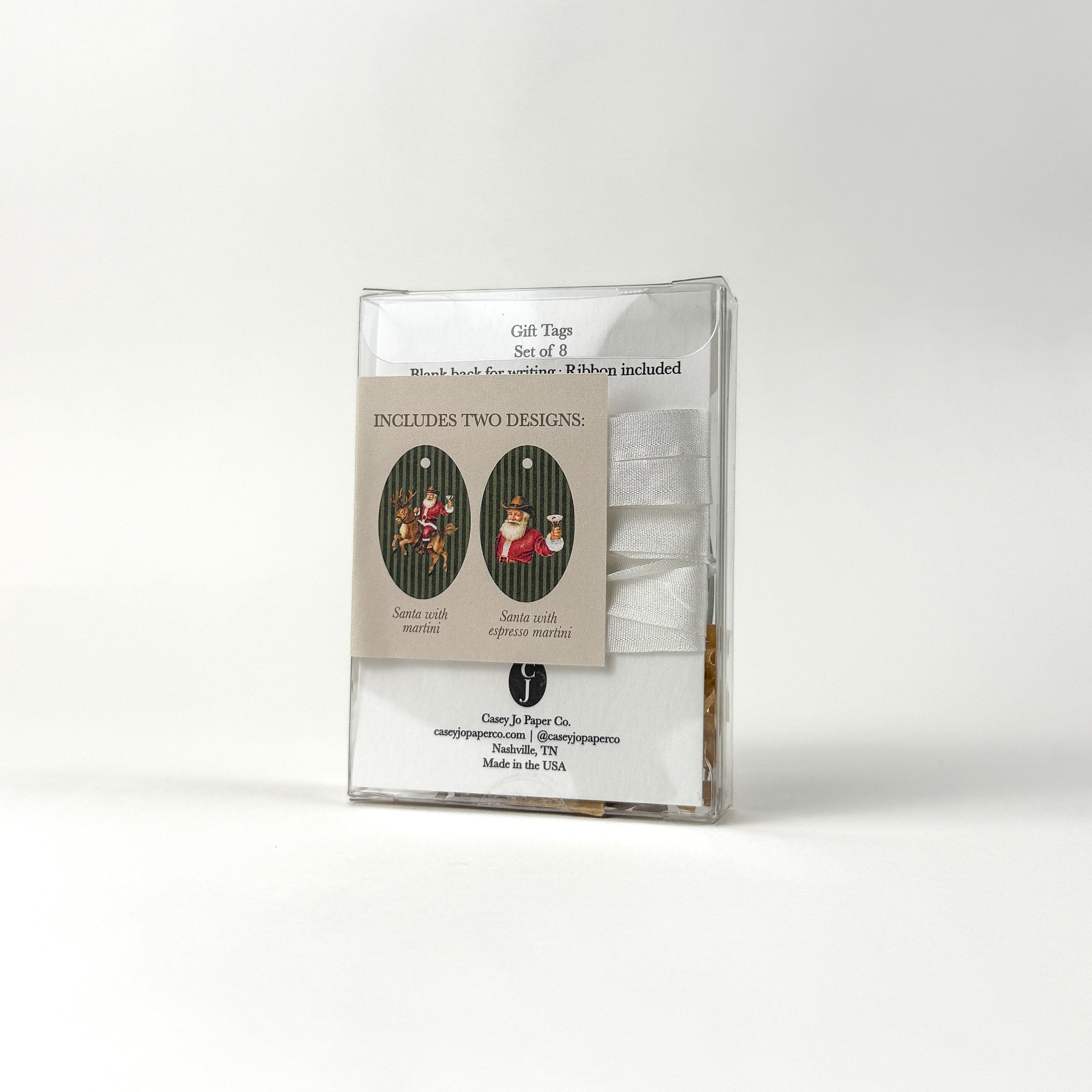 Santa Martini Gift Tags