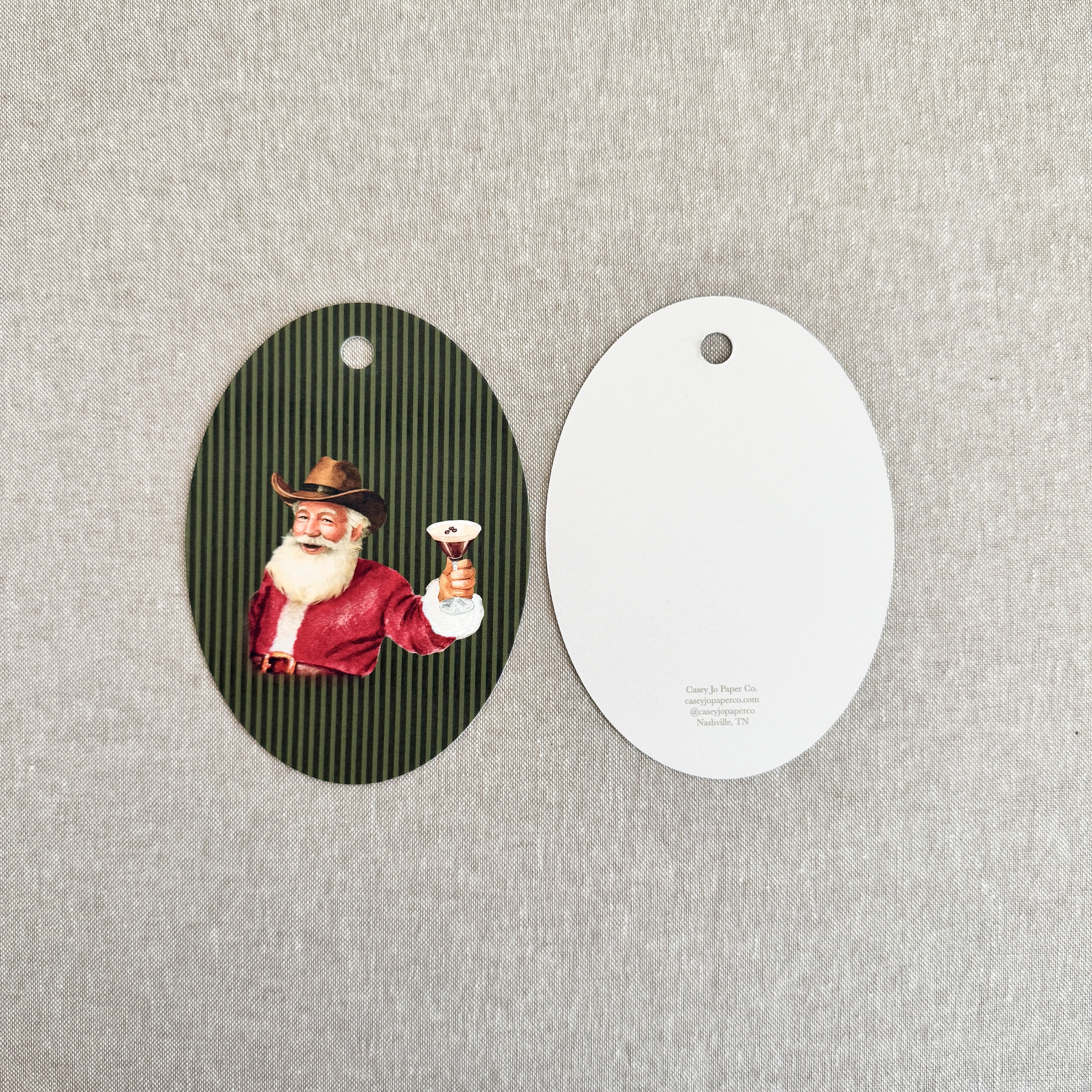 Oversized Gift Tags - Santa with Espresso Martini