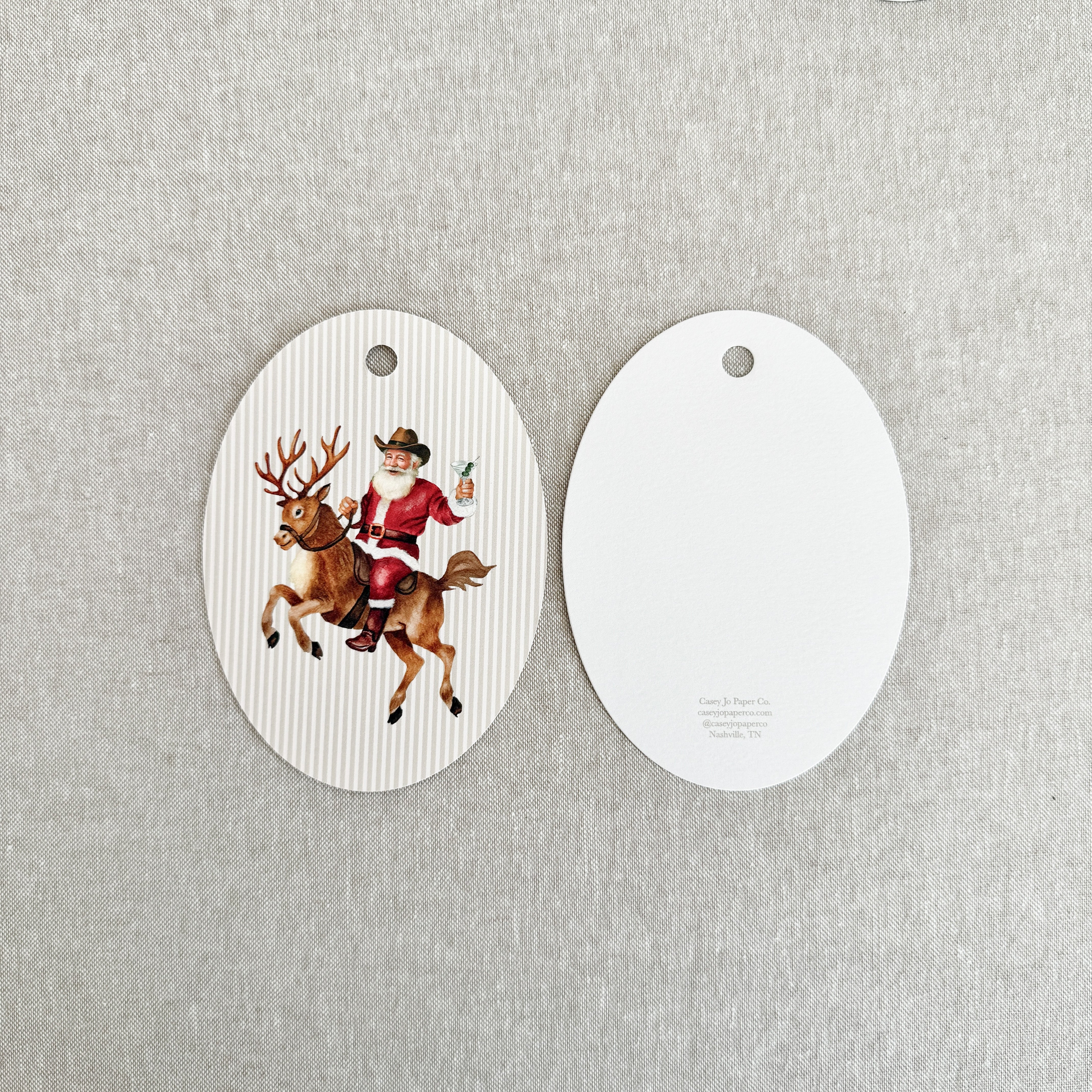 Oversized Gift Tags - Santa with Martini