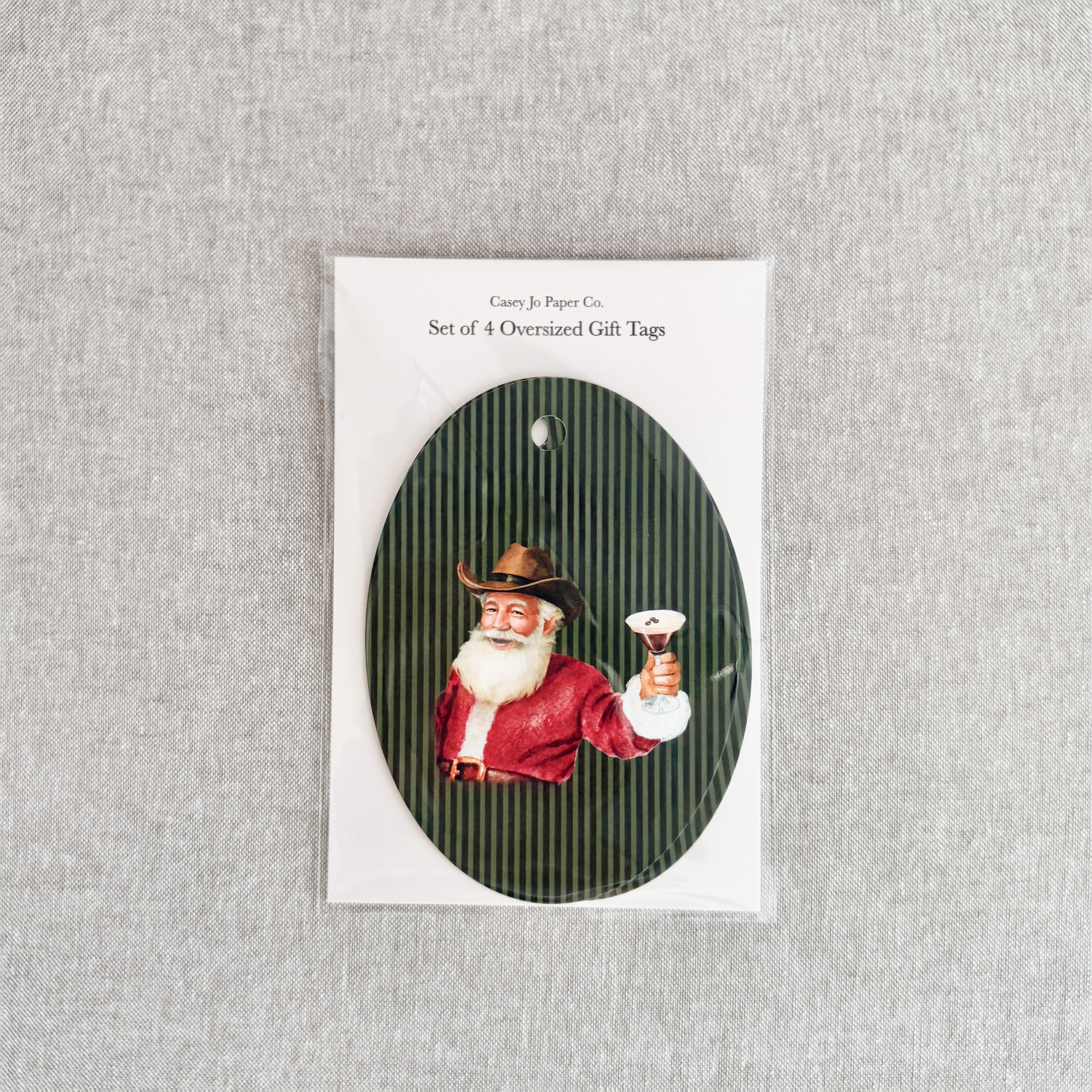 Oversized Gift Tags - Santa with Espresso Martini