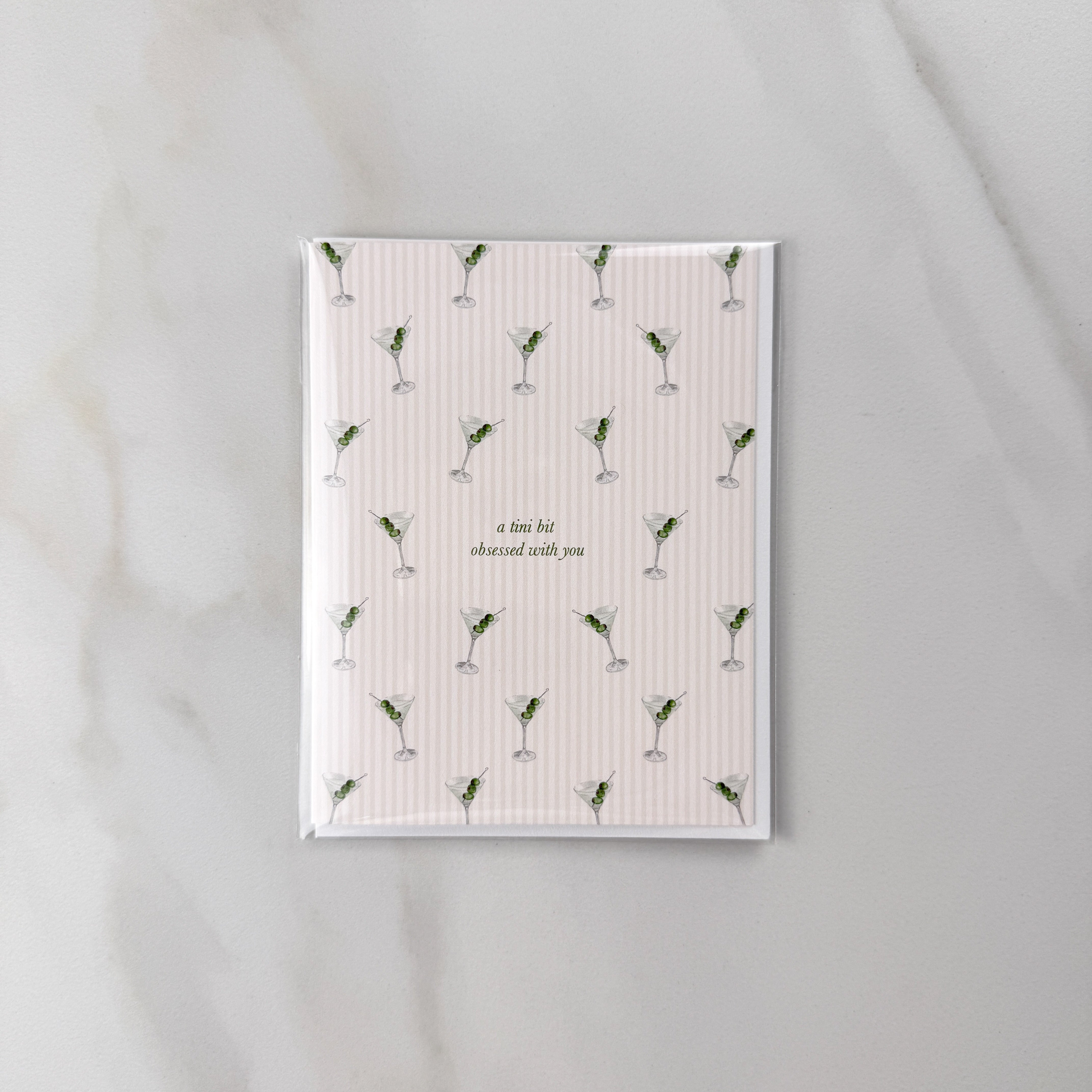 "Tini Bit Obsessed with You" Martini Greeting Card