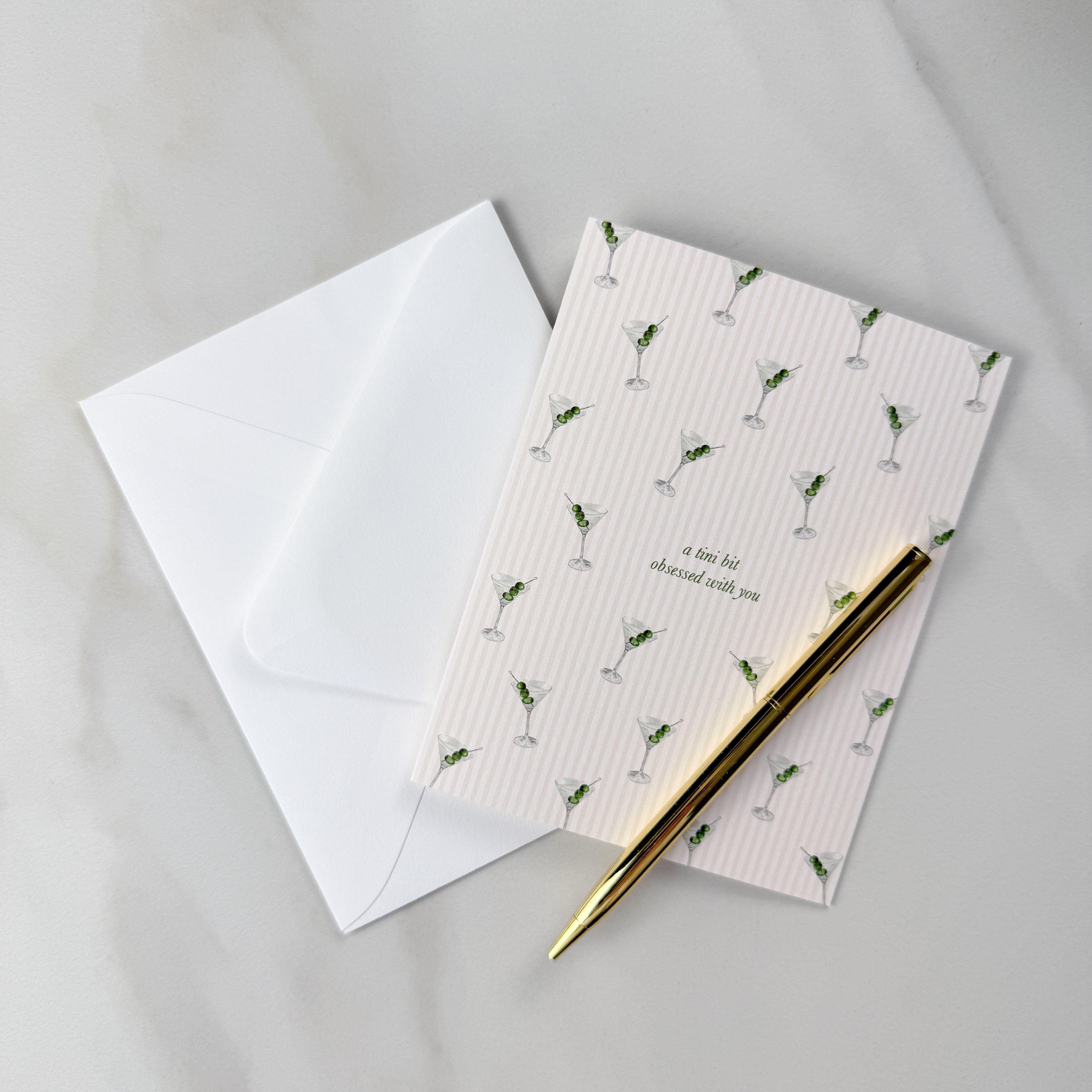 "Tini Bit Obsessed with You" Martini Greeting Card