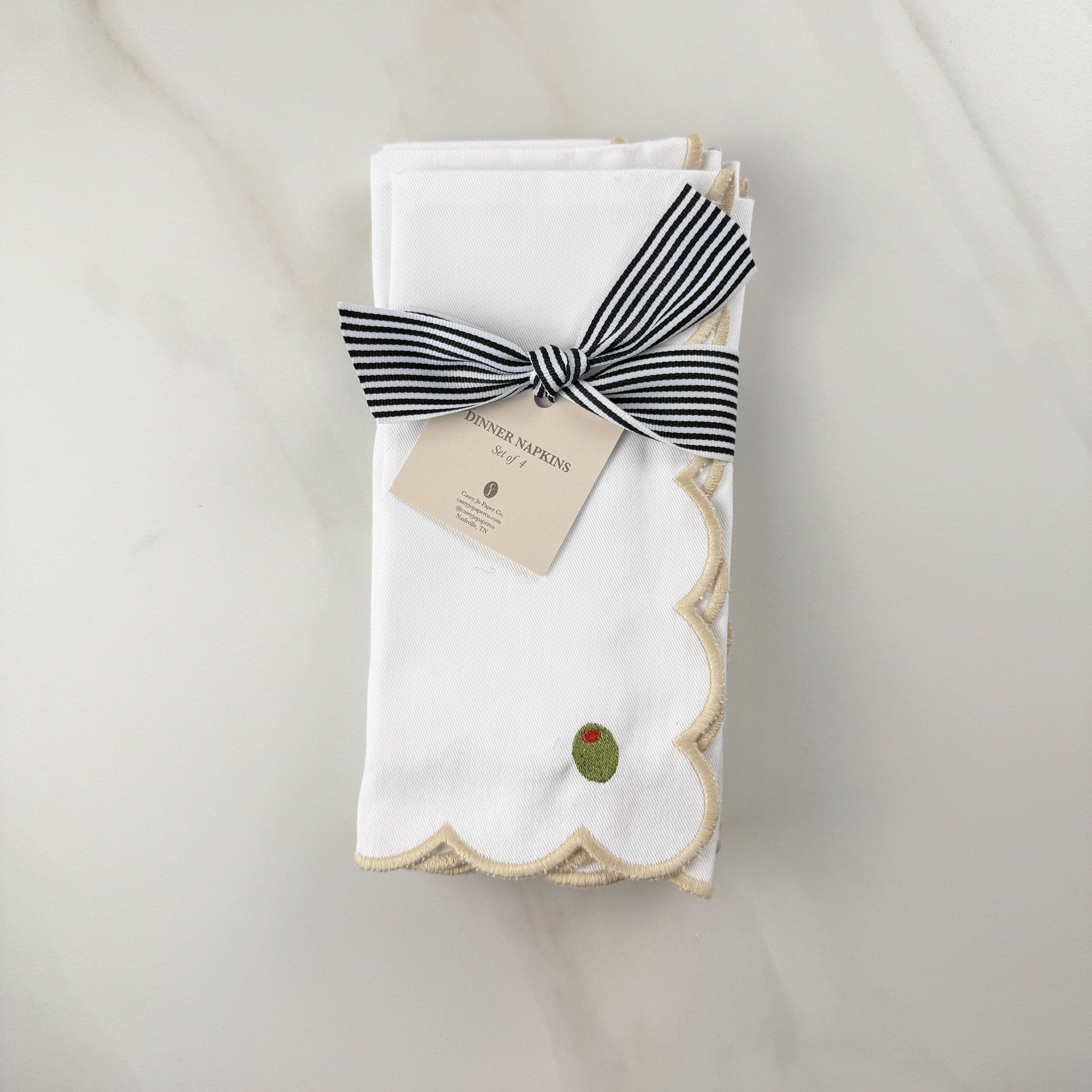 Casey Jo Paper Co. Embroidered Dinner Napkin