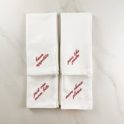 Italian Saying Embroidered Dinner Napkins