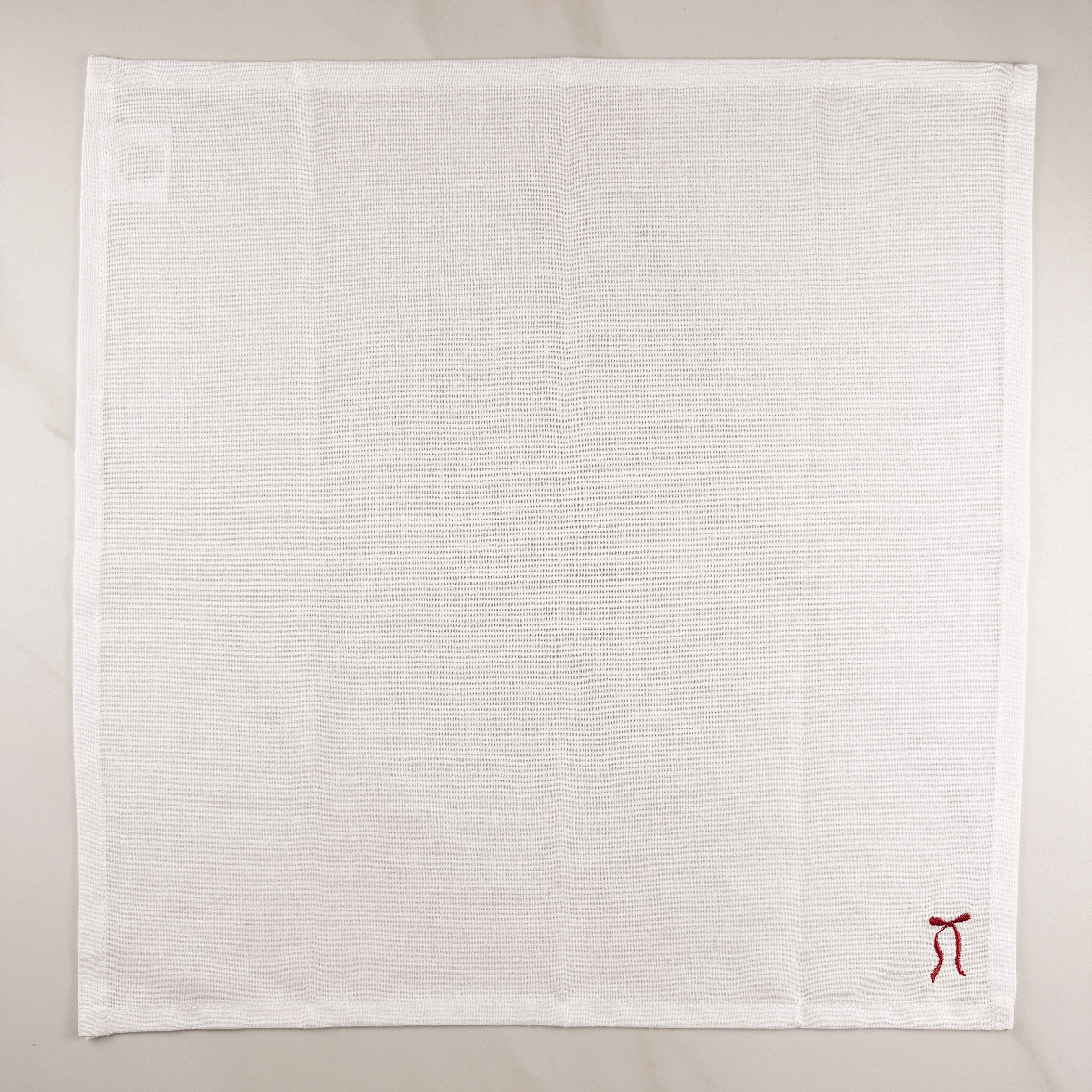 Bow Embroidered Dinner Napkin Set