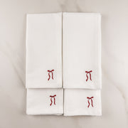 Bow Embroidered Dinner Napkin Set
