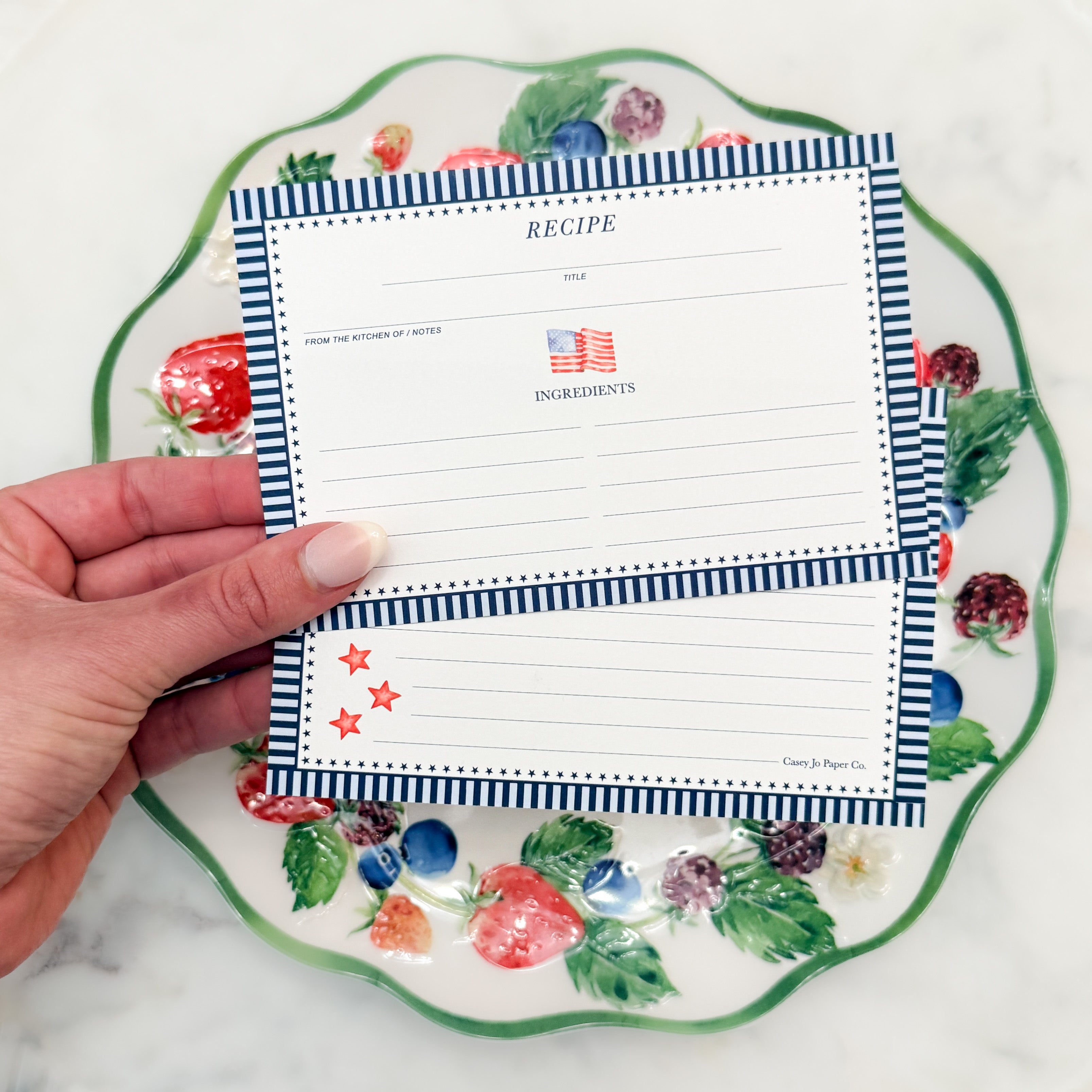 American Flag Recipe Cards