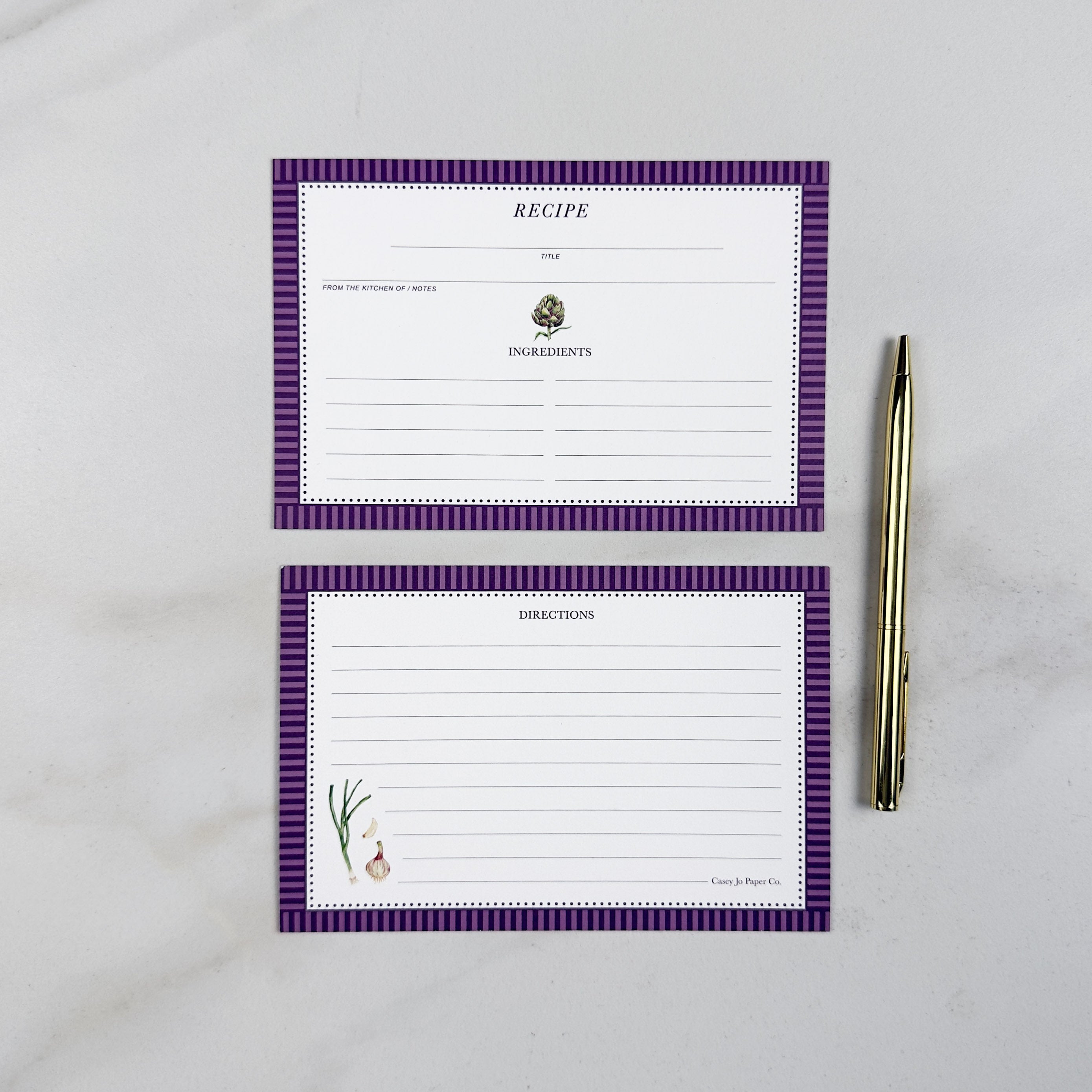 Artichoke Vegetable Recipe Cards