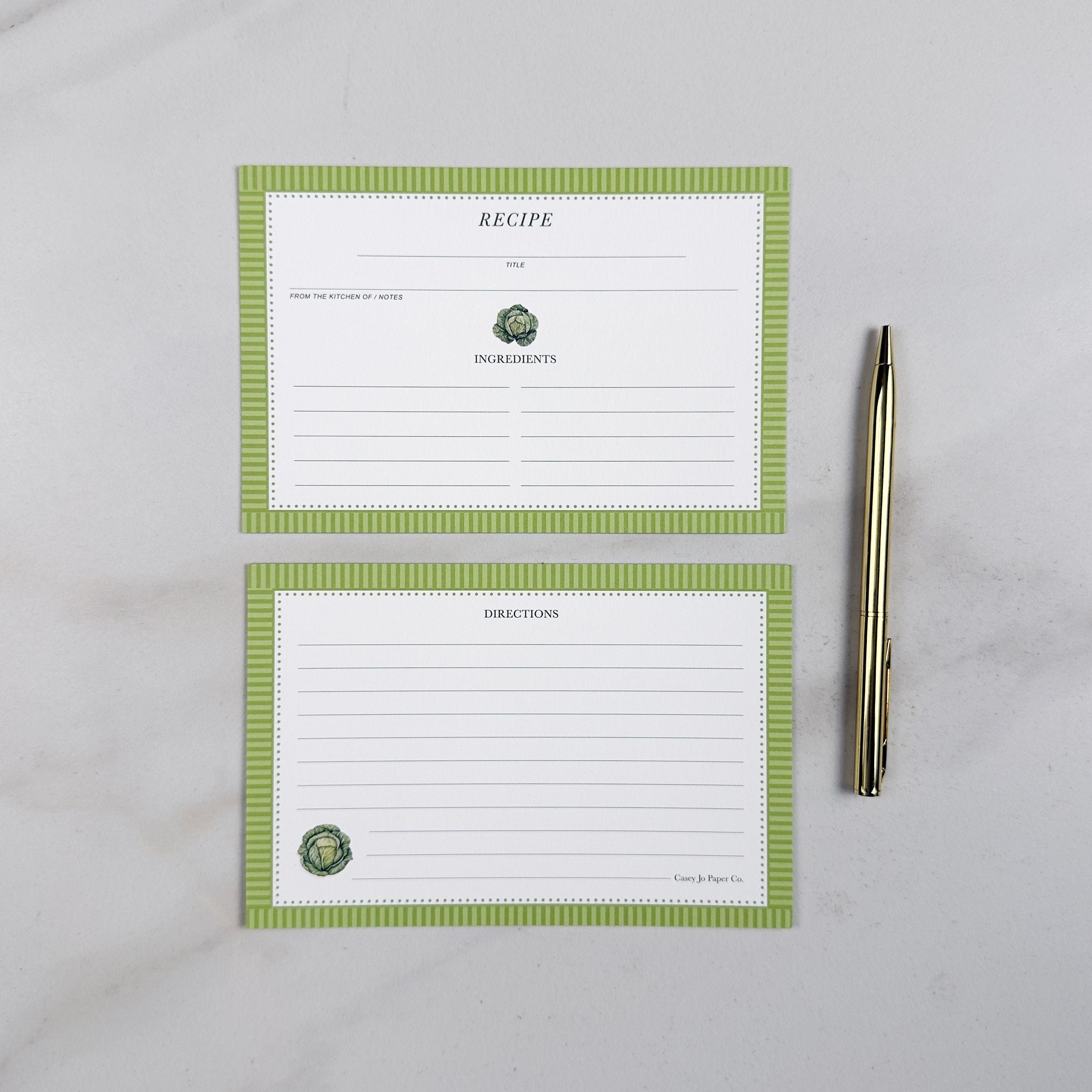 Cabbage Recipe Cards