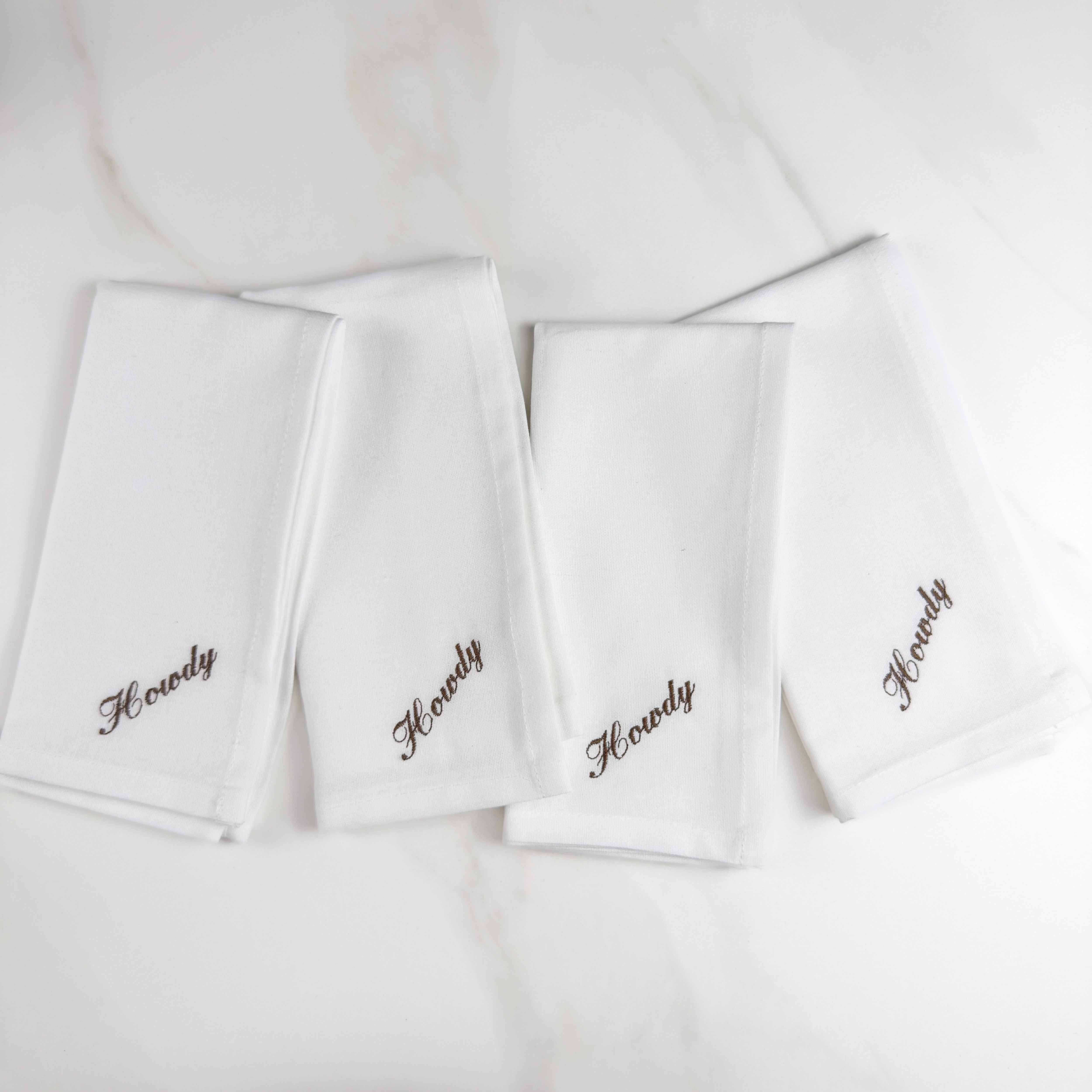 "Howdy" Embroidered Dinner Napkins