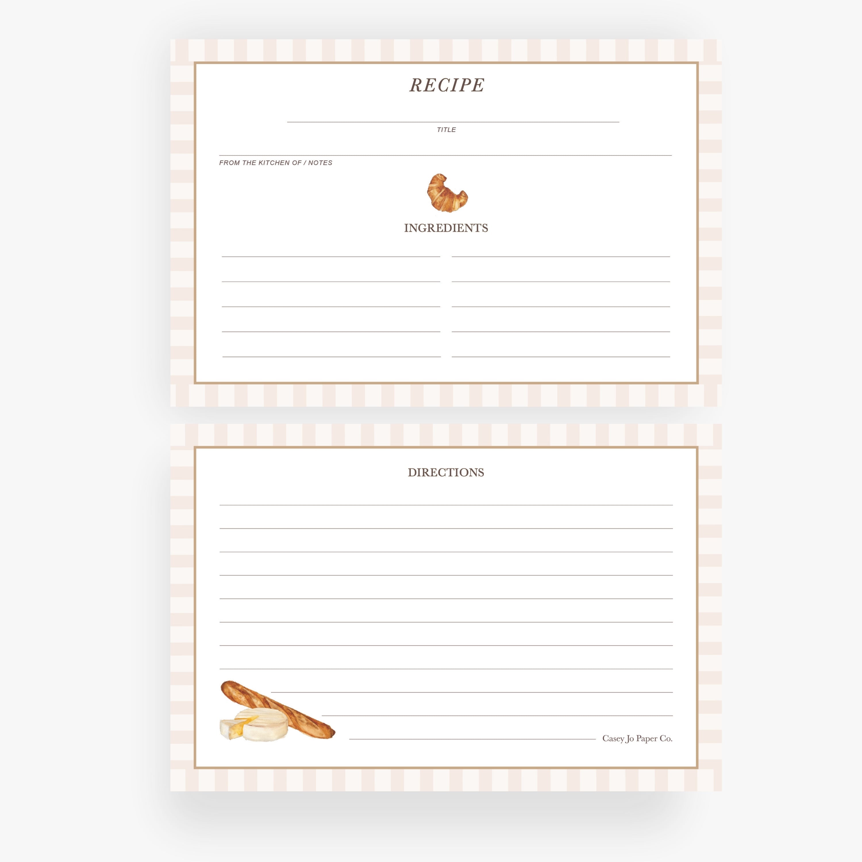 Bread & Cheese Recipe Cards