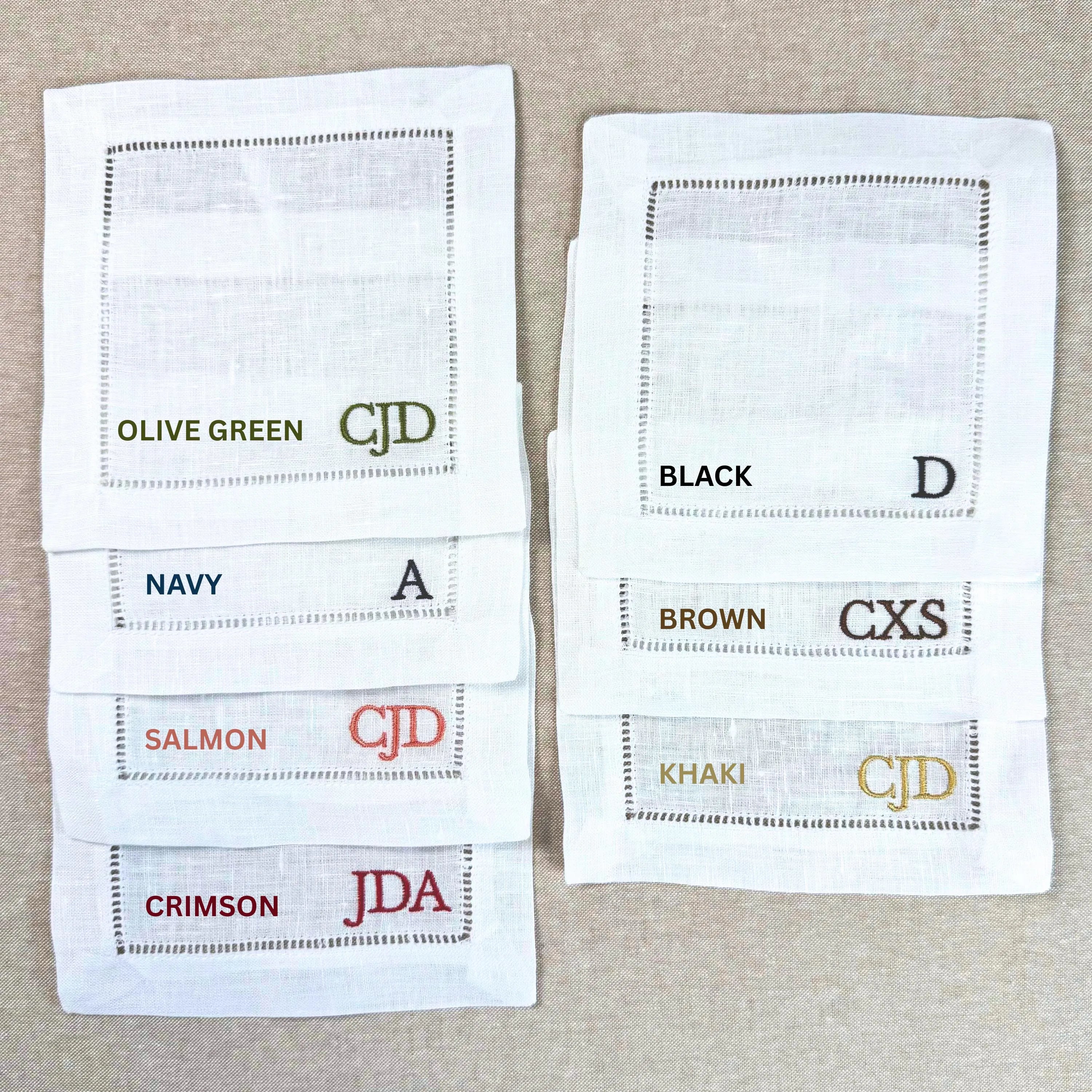 Custom Monogram Cocktail Napkin Set
