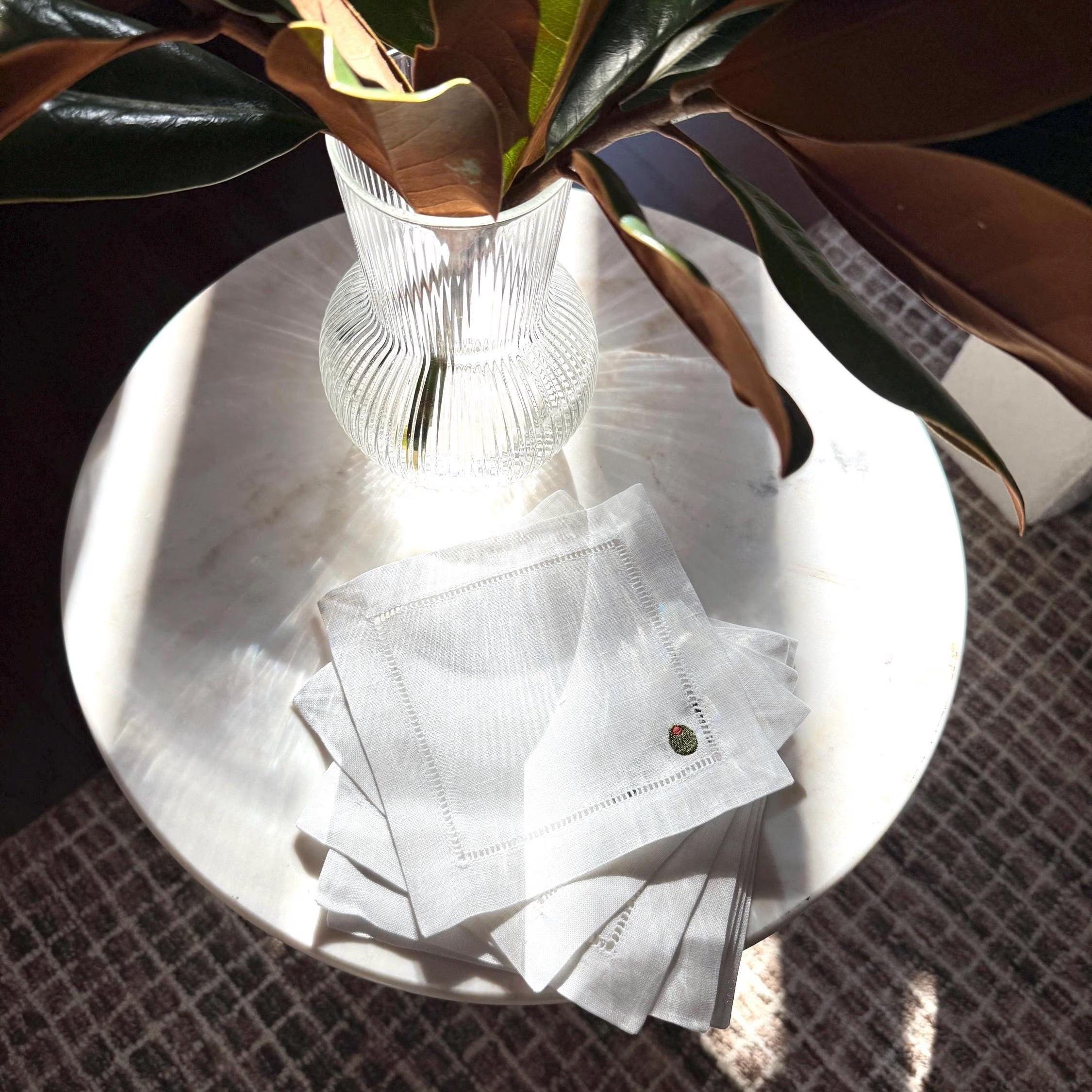 Olive Martini Cocktail Napkin Set