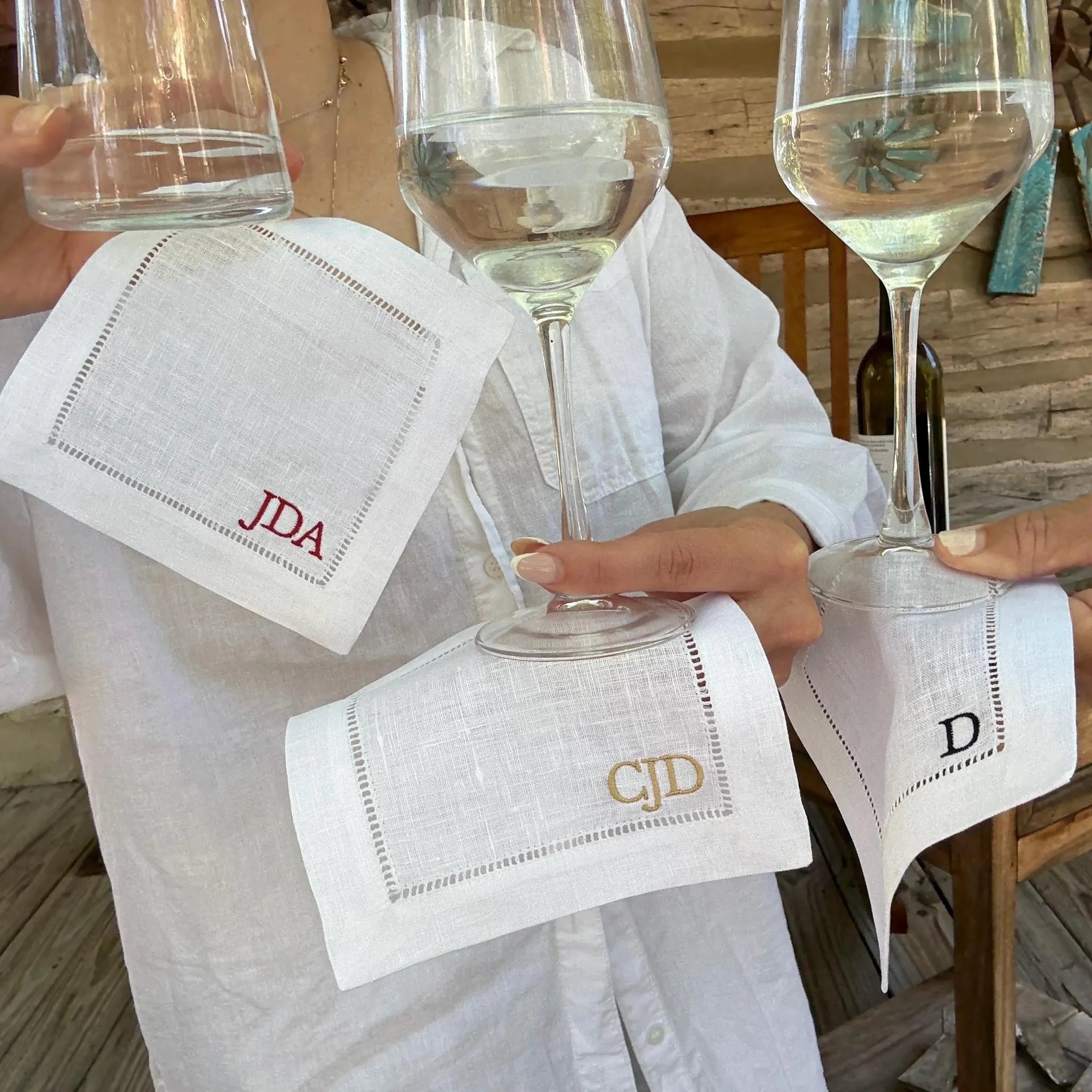 Custom Monogram Cocktail Napkin Set