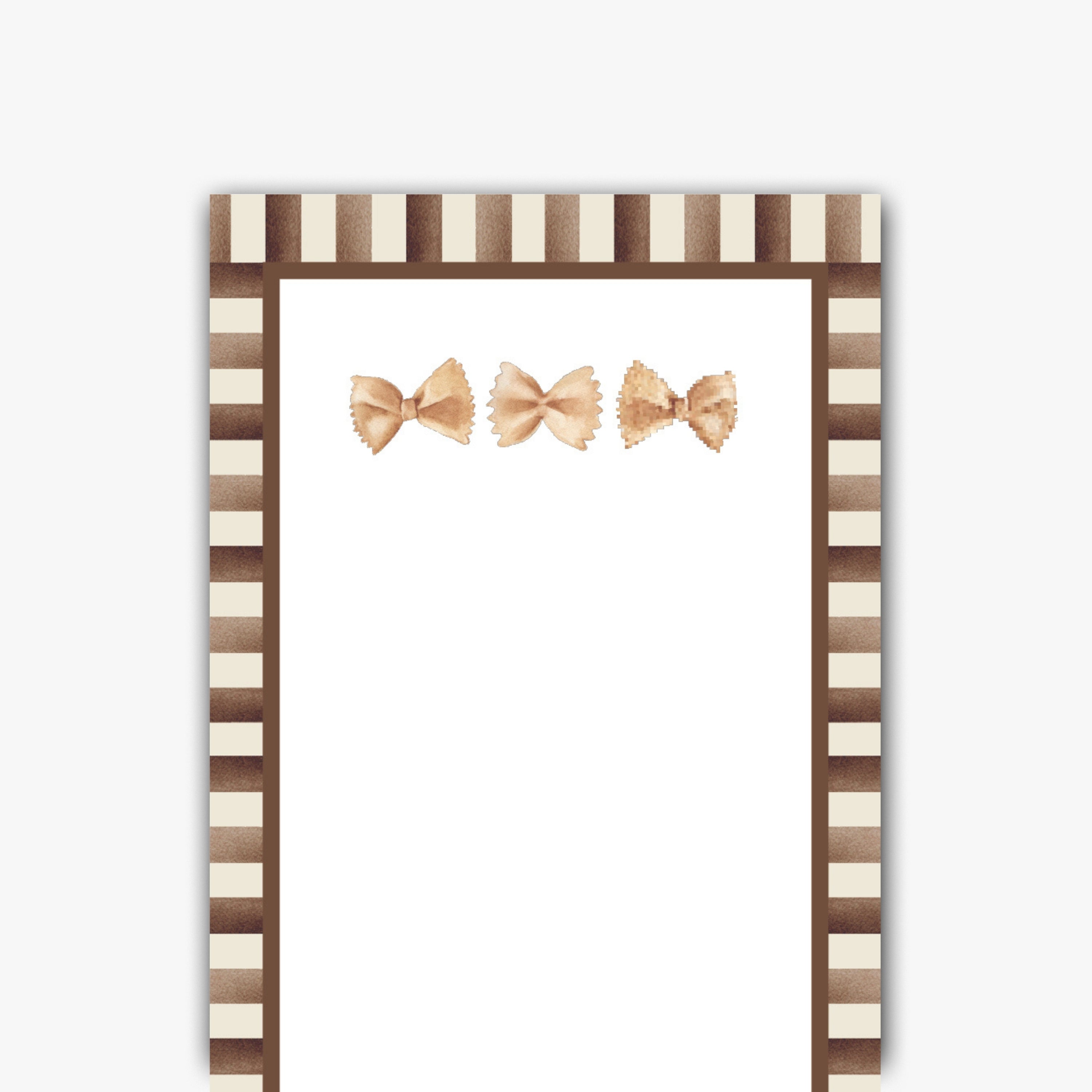 Bowtie Pasta Noodles Skinny Notepad