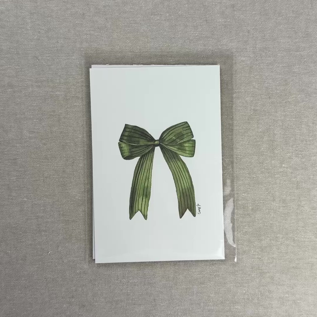 Load video: Green Bow Watercolor Art Print