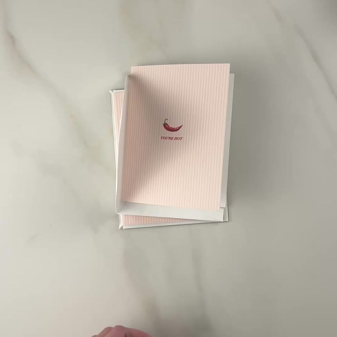 Load video: "You're Hot" Pepper Greeting Card
