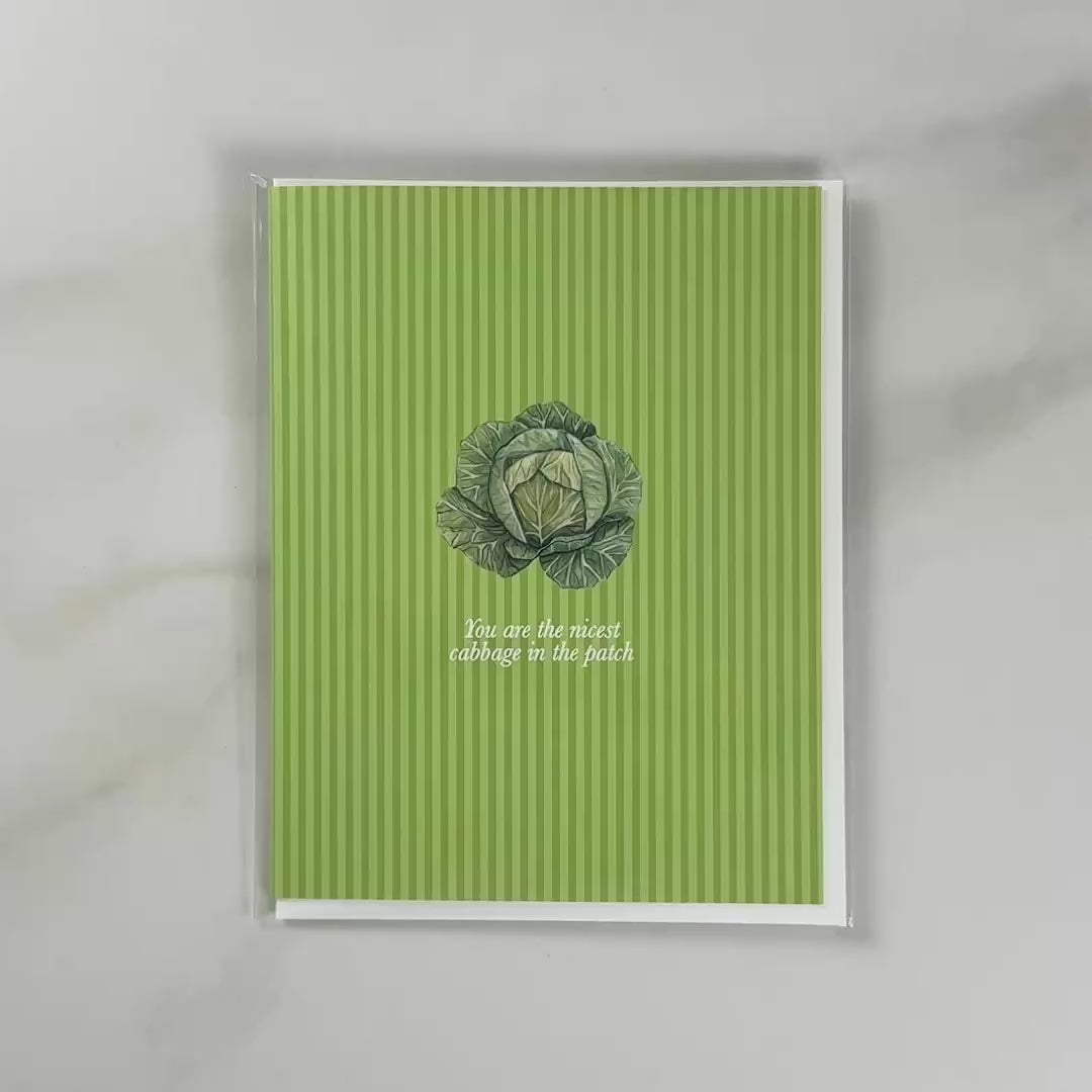 Load video: "You're the nicest cabbage in the patch" Greeting Card