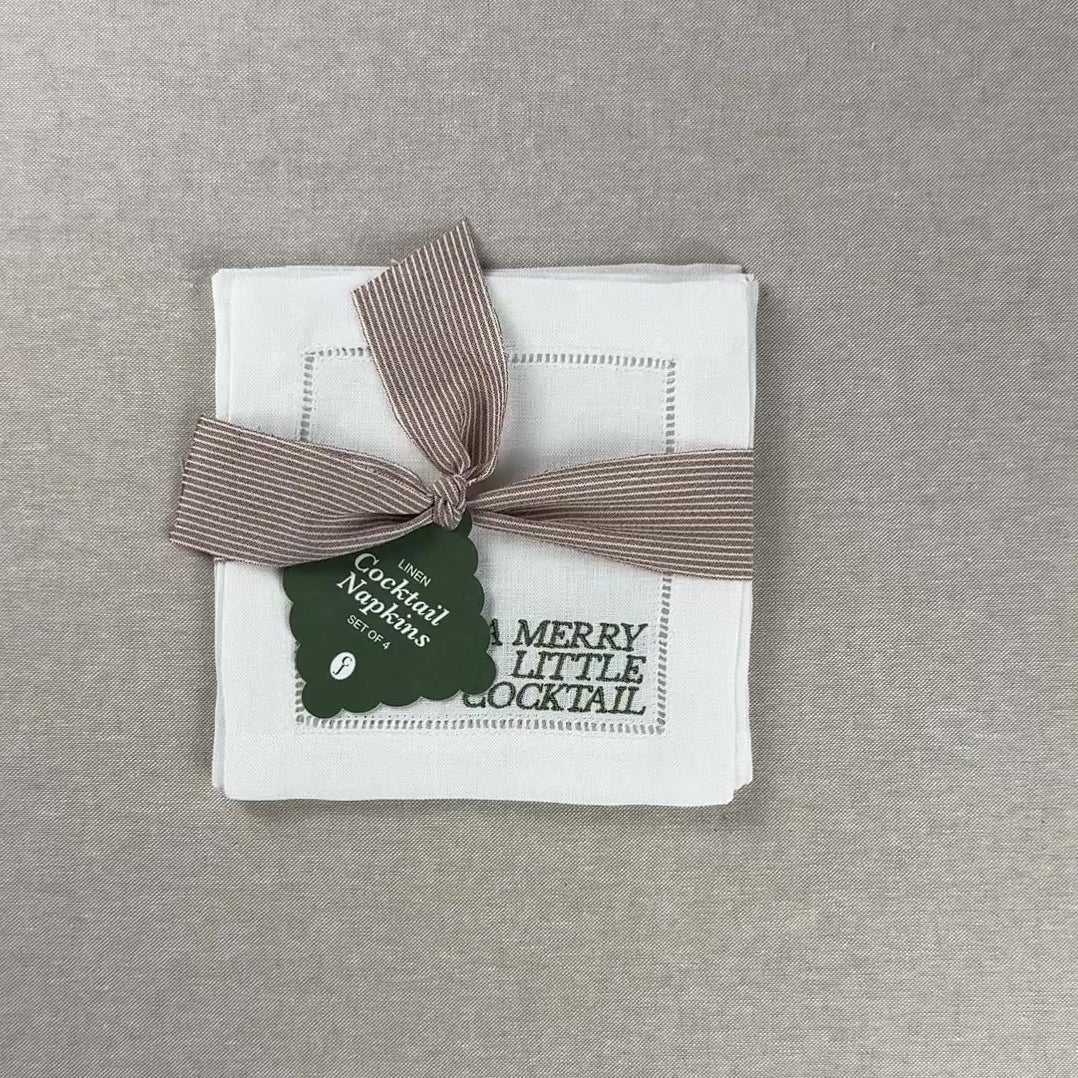 Load video: Christmas Sayings Cocktail Napkin Set