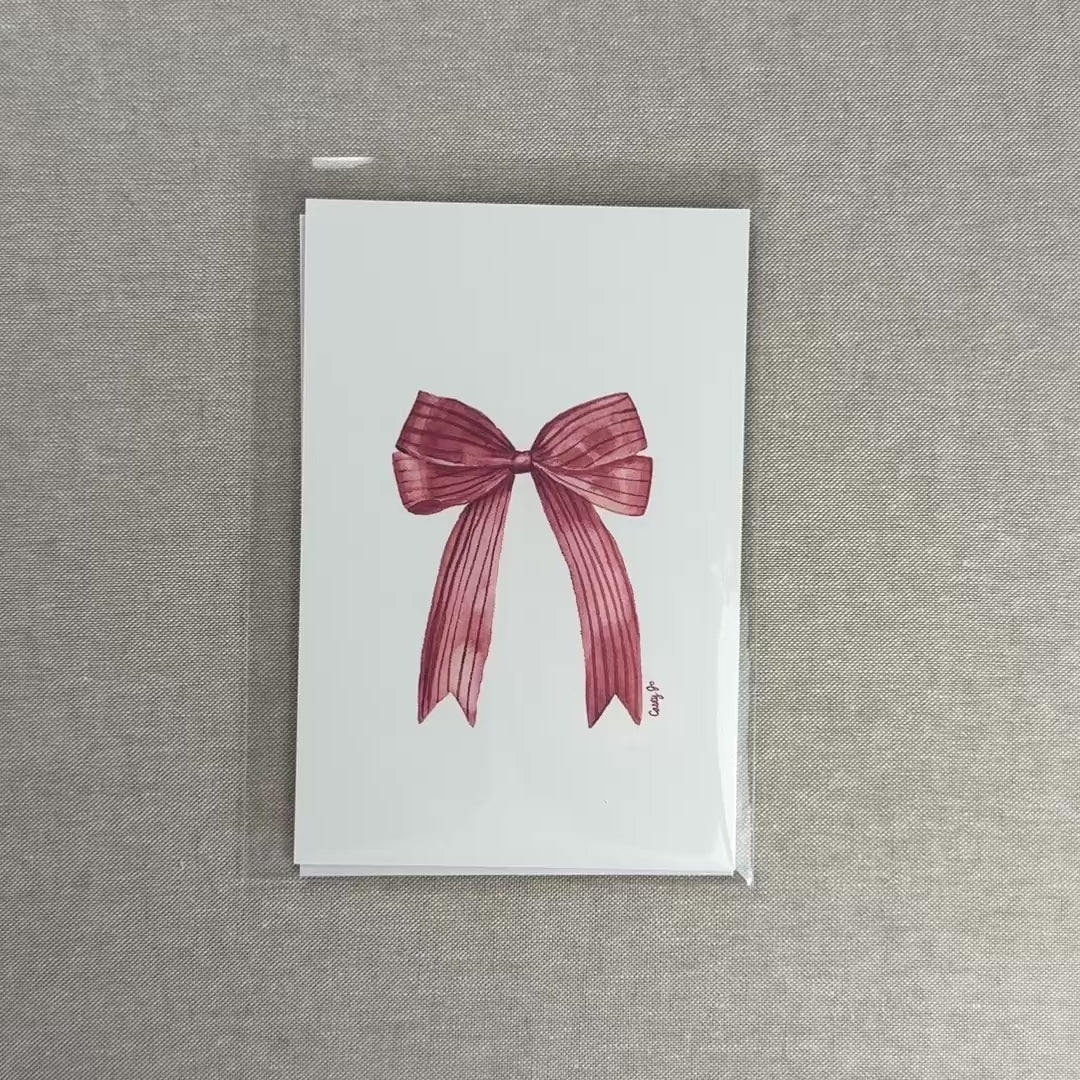 Load video: Red Bow Watercolor Art Print