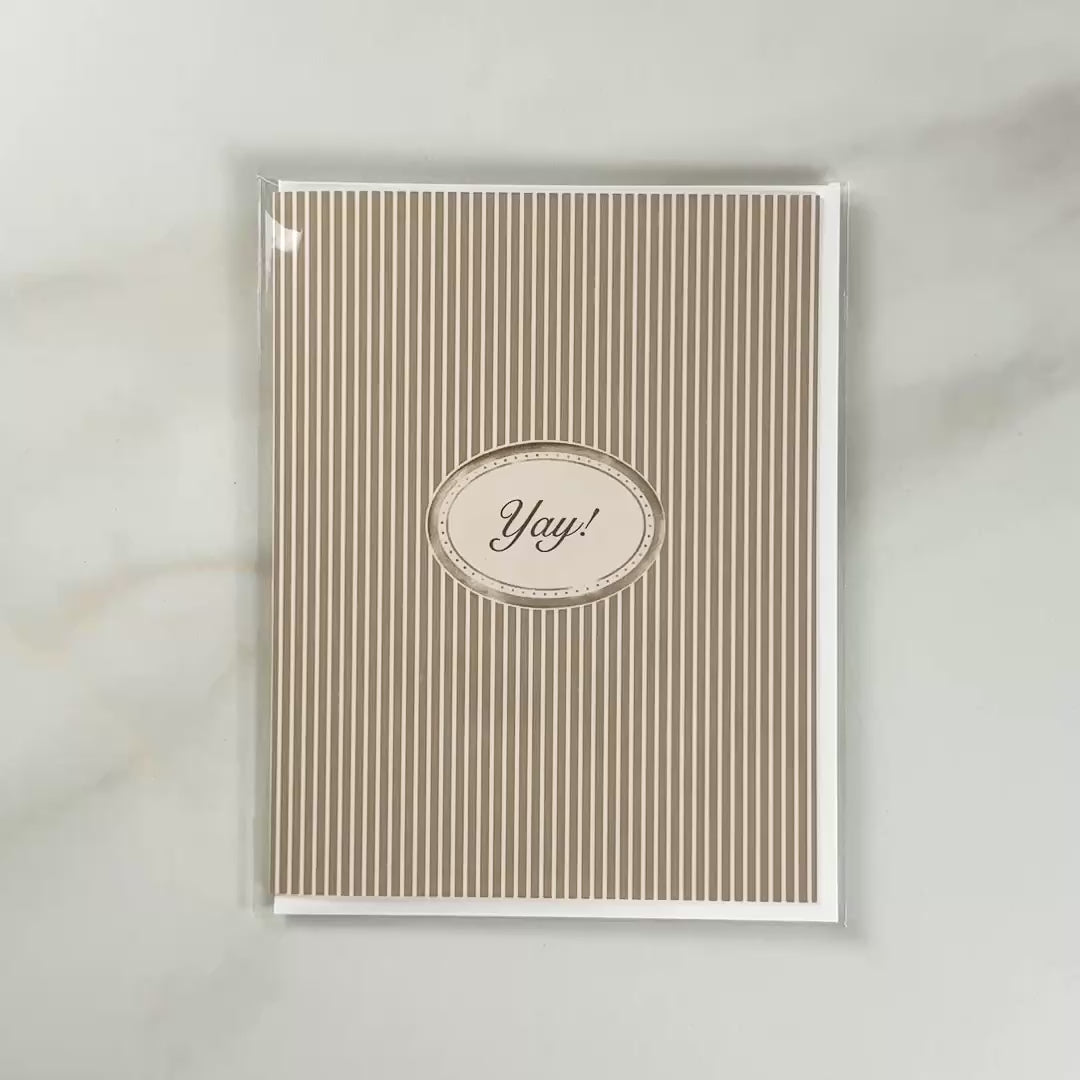 Load video: Tan Oval "Yay!" Greeting Card