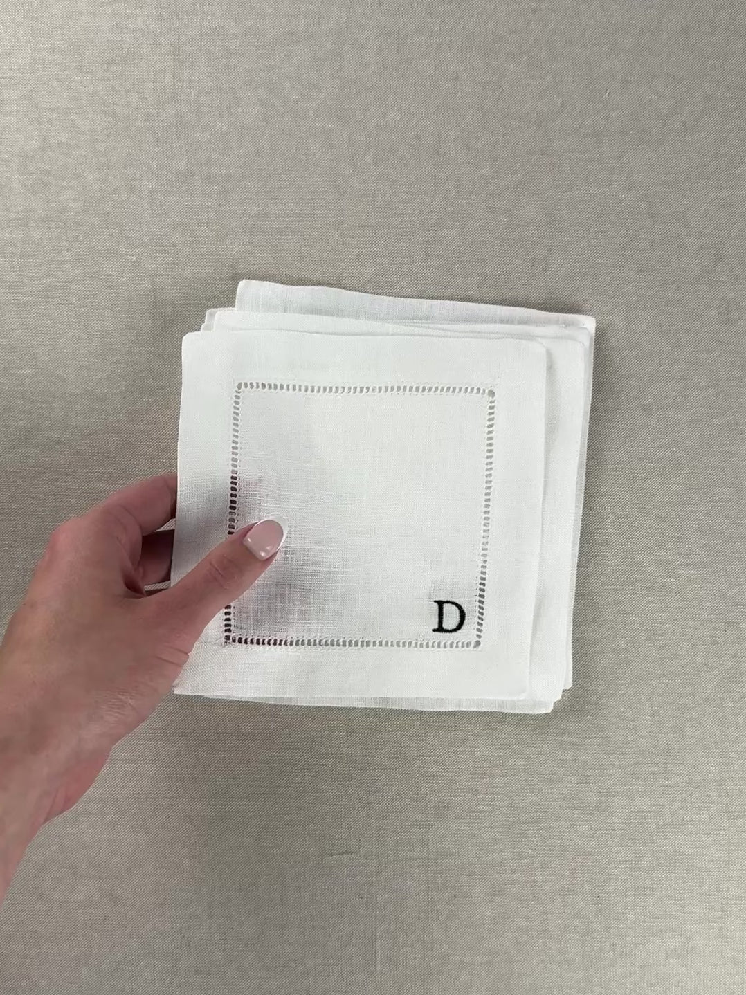 Load video: Custom Monogram Cocktail Napkin Set