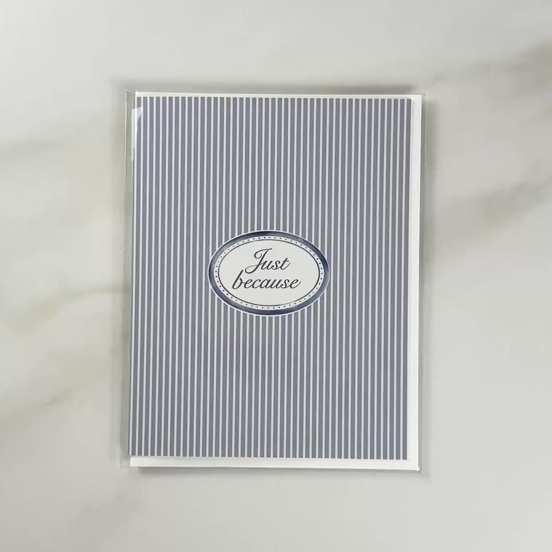 Load video: Blue Oval "Just Because" Greeting Card
