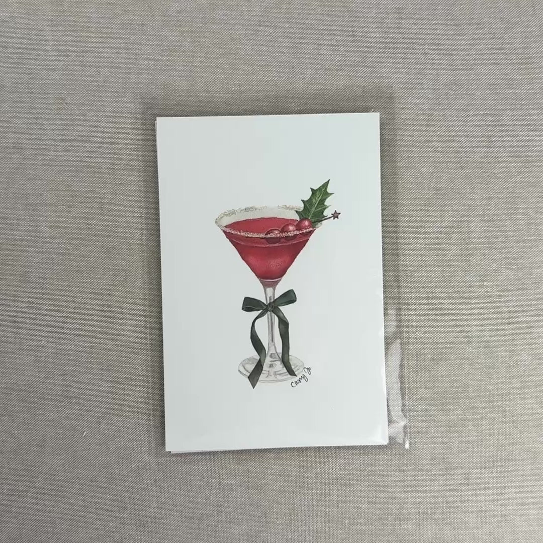 Load video: Cranberry Festive Cocktail Art Print