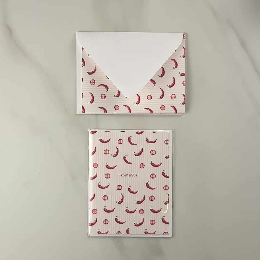 Load video: "Stay Spicy" Pepper Greeting Card