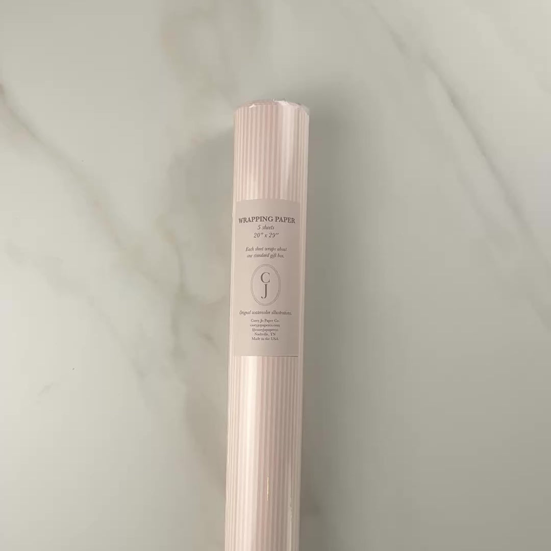 Load video: Pink Pinstripe Wrapping Paper